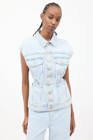 Light Wash Denim Odette Cinched Vest