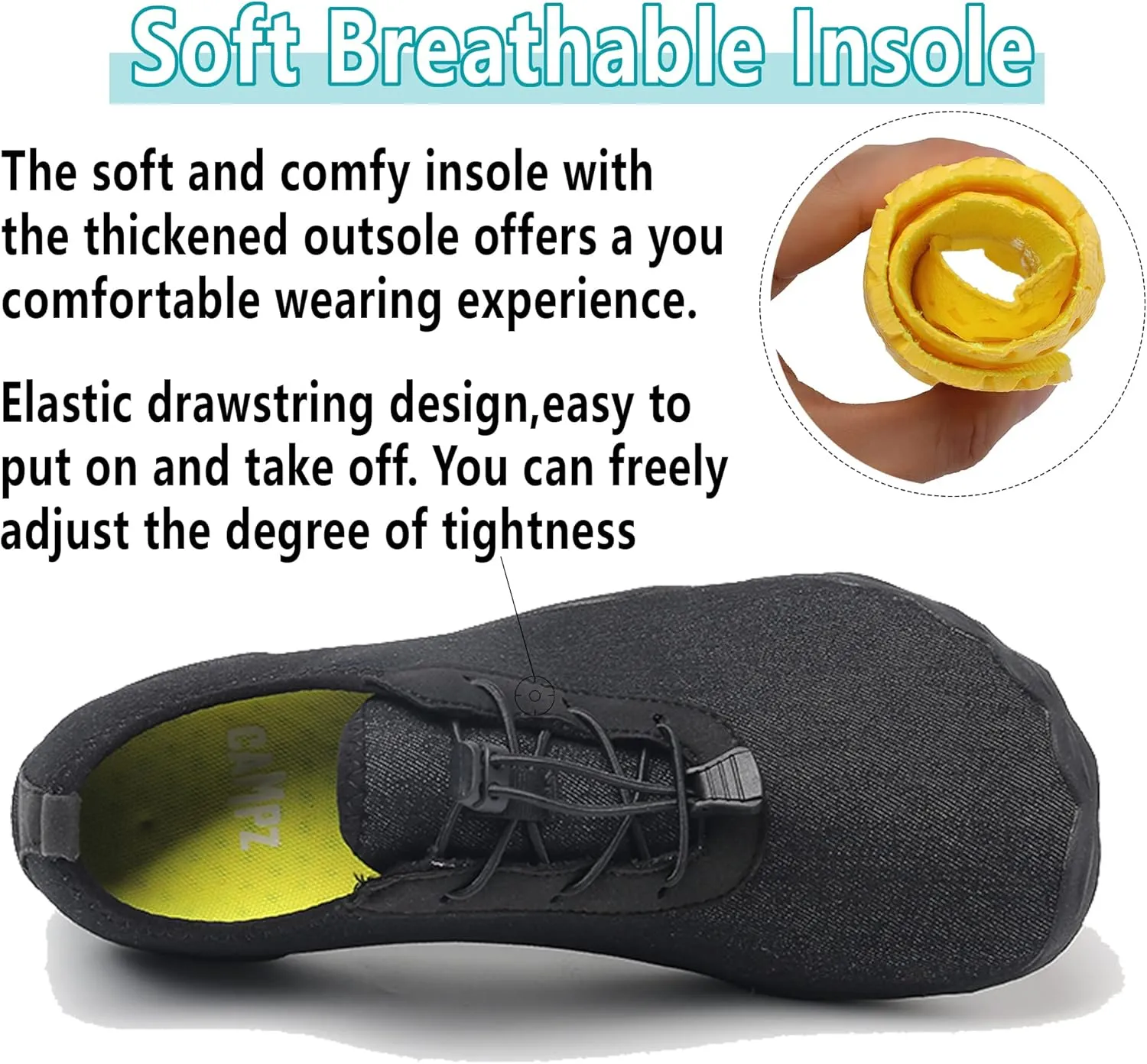 Lightweight Comfortable Water Shoes for Men Women Barefoot Quick Dry Aqua Shoes Outdoor Beach Shoes for Diving Walking Boating Swimming Surfing Yoga
