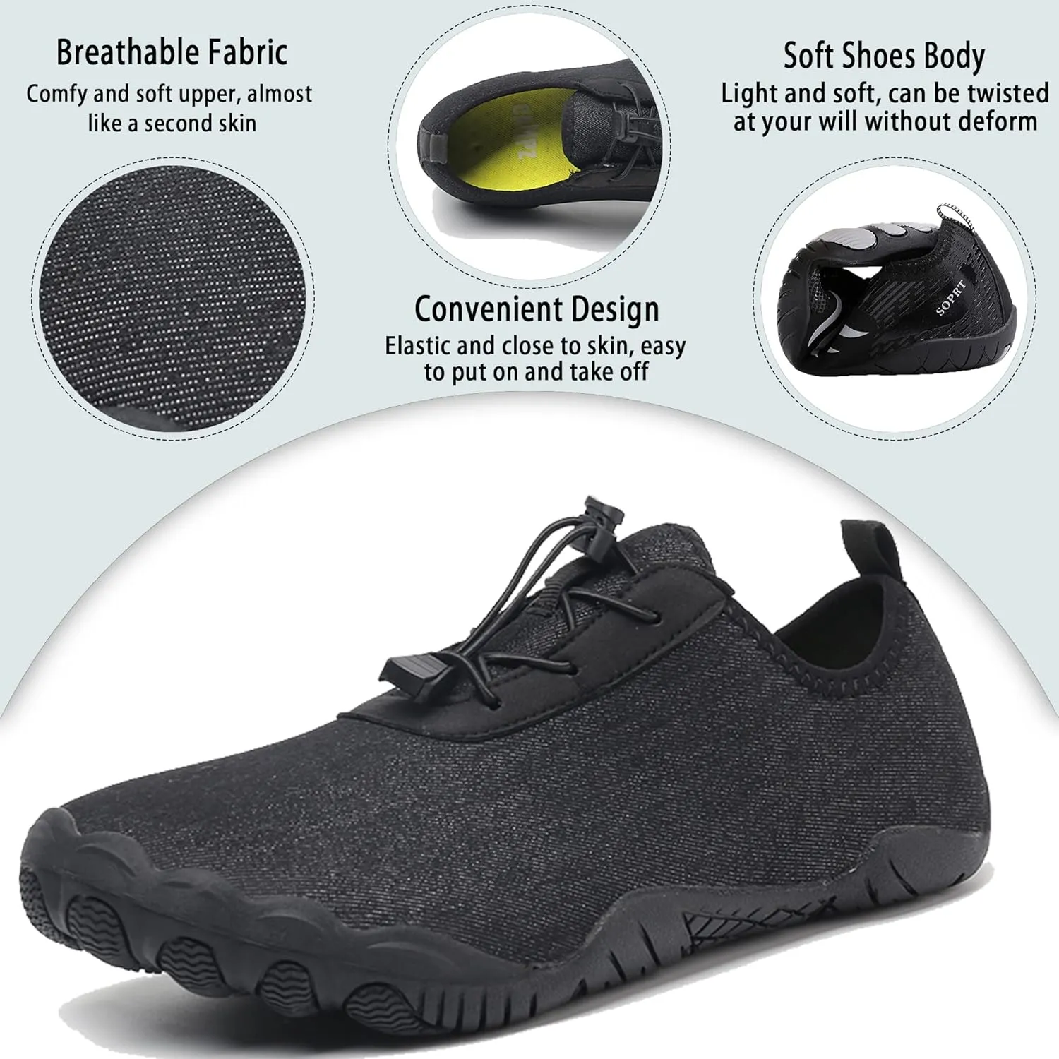 Lightweight Comfortable Water Shoes for Men Women Barefoot Quick Dry Aqua Shoes Outdoor Beach Shoes for Diving Walking Boating Swimming Surfing Yoga