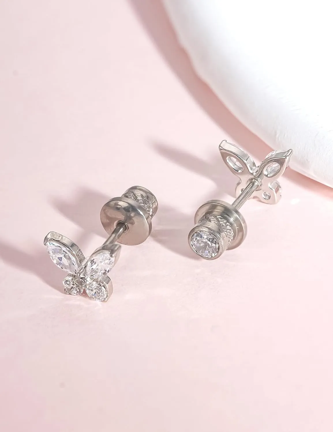 limerencia Hypoallergenic G23 Implant Grade Titanium Screw Back Earrings Tragus 20G Helix F136 Piercing Post for Sensitive Ears Cartilage