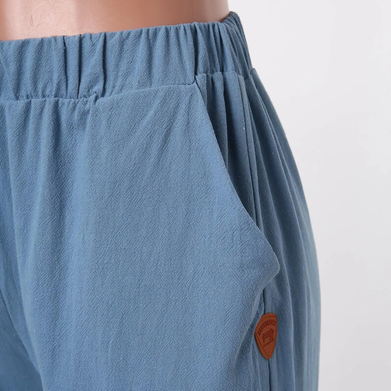 Linen Pants Women Summer Waist Cropped Trousers for Beach Casual Wear Women High Waisted Dress Pants Business Casual