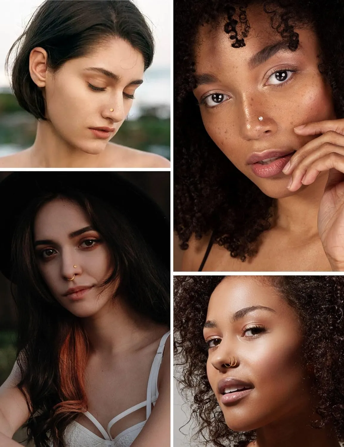 LOLIAS Hypoallergenic 14K Gold Filled Nose Rings Studs 20G 316L Surgical Steel Nose Ring Gold L Shaped Nose Studs Hoop Nose Rings Set for Women Men Simulated Diamond Nose Piercing Jewelry(14Pcs)