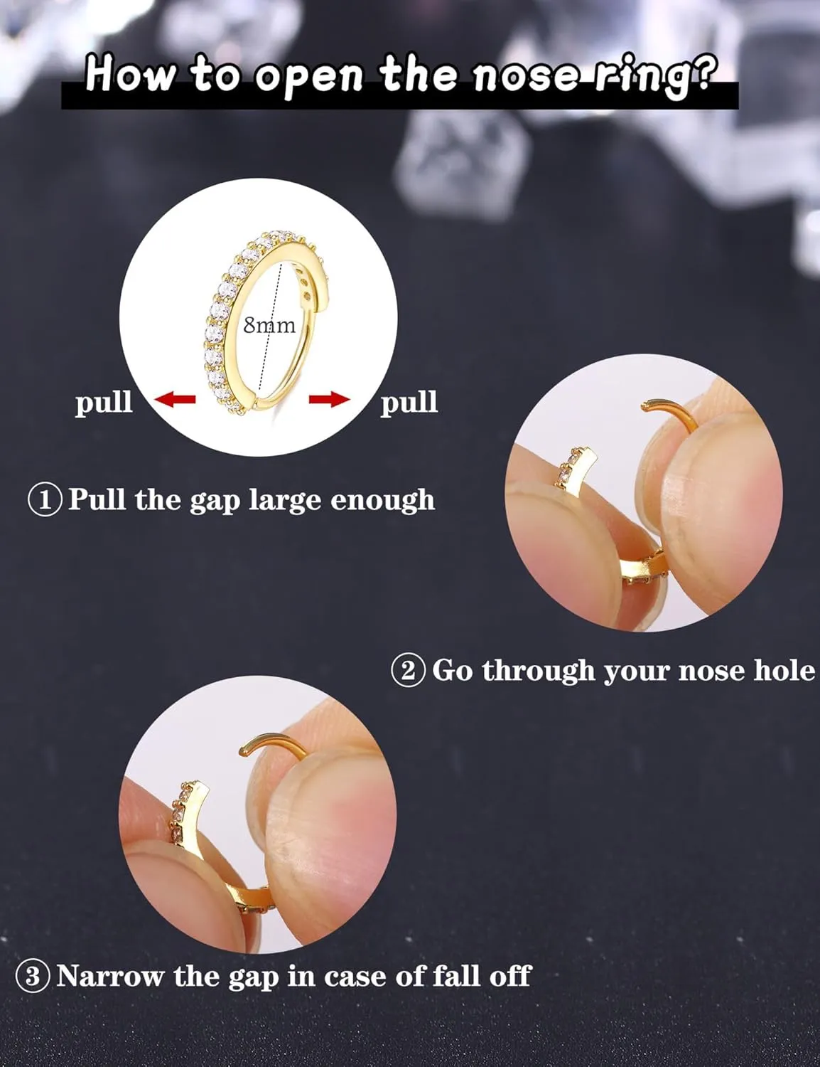 LOLIAS Hypoallergenic 14K Gold Filled Nose Rings Studs 20G 316L Surgical Steel Nose Ring Gold L Shaped Nose Studs Hoop Nose Rings Set for Women Men Simulated Diamond Nose Piercing Jewelry(14Pcs)