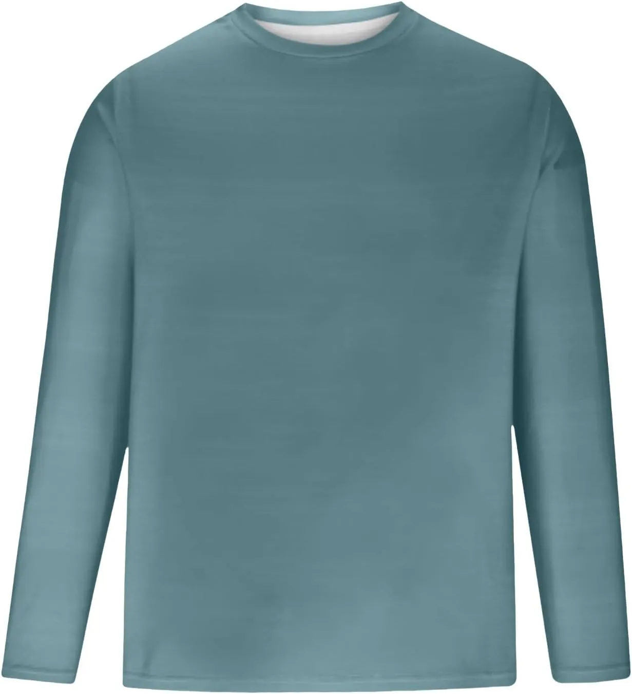 Long Sleeve Shirt for Men Casual Solid Color Plus Size Pullover T-Shirts Lightweight Loose Fit Thin Basic Blouses Tops