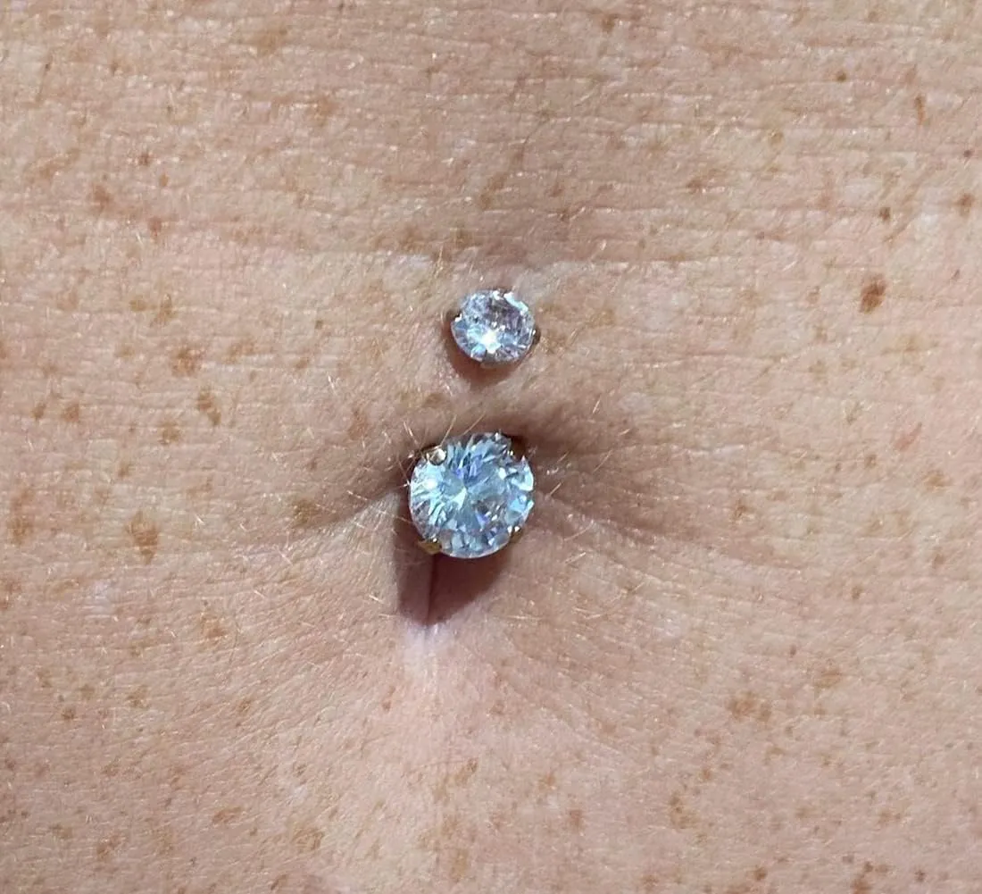 Longita Belly Ring - Surgical Steel & Gold Clicker, Hypoallergenic Navel Ring for Women
