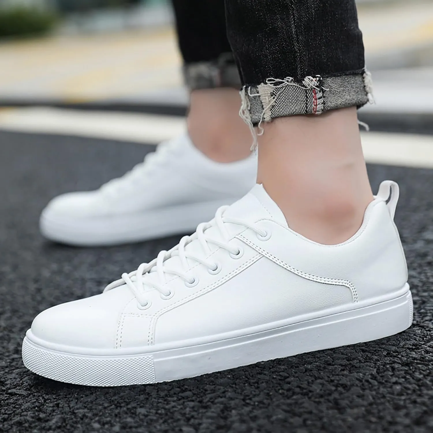 Low Top Sneakers for Women Lace-Up Retro Sneaker Wide Width Slip On Walking Shoes Comfortable Breathable Thick Sole Running Shoes
