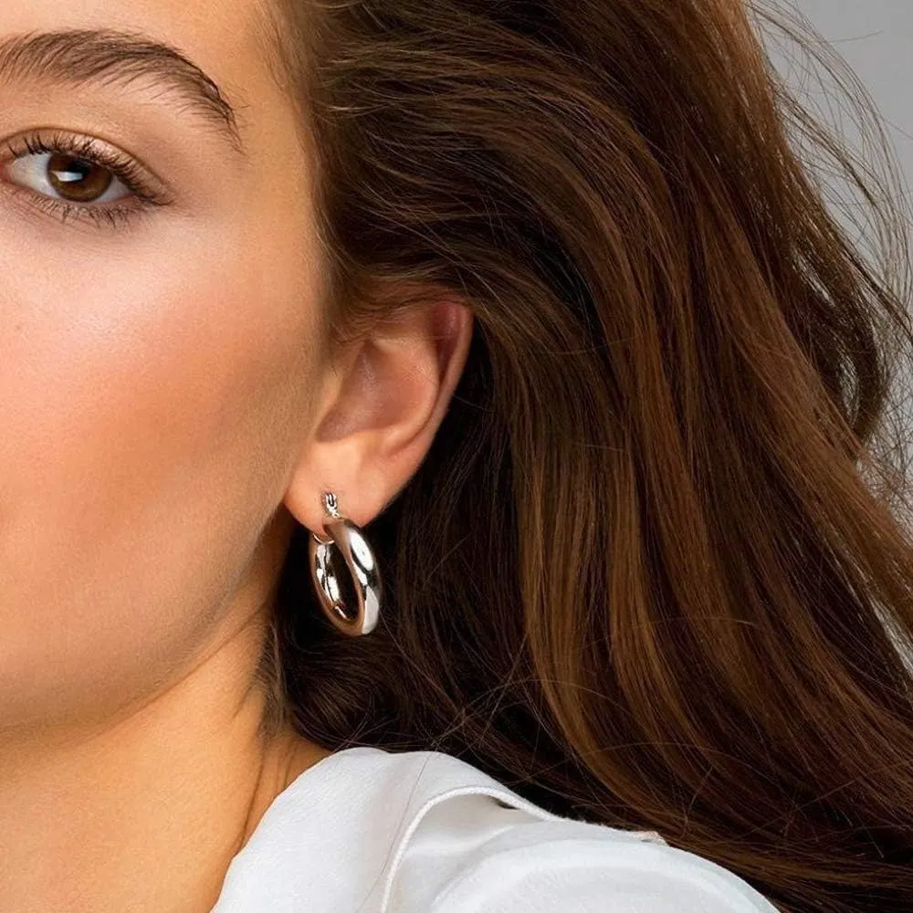 M MOOHAM Gold Hoop Earrings for Women - Hypoallergenic 14K Real Gold 925 Sterling Silver Post Sensitive Ears Nickel Free Hoops Earrings Set for Women Jewelry Lightweight 13-60mm