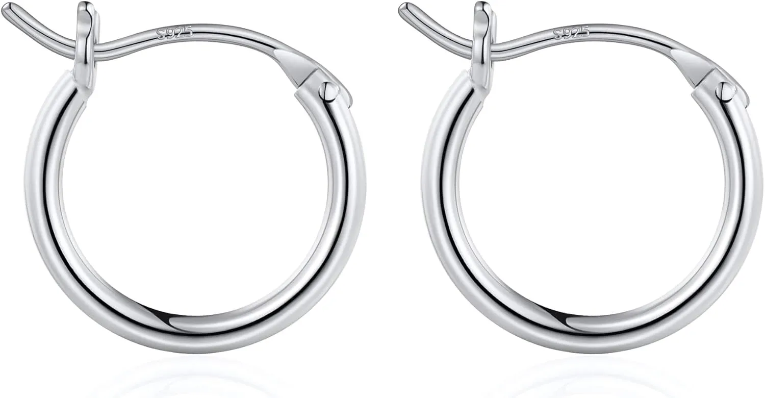 M MOOHAM Gold Hoop Earrings for Women - Hypoallergenic 14K Real Gold 925 Sterling Silver Post Sensitive Ears Nickel Free Hoops Earrings Set for Women Jewelry Lightweight 13-60mm