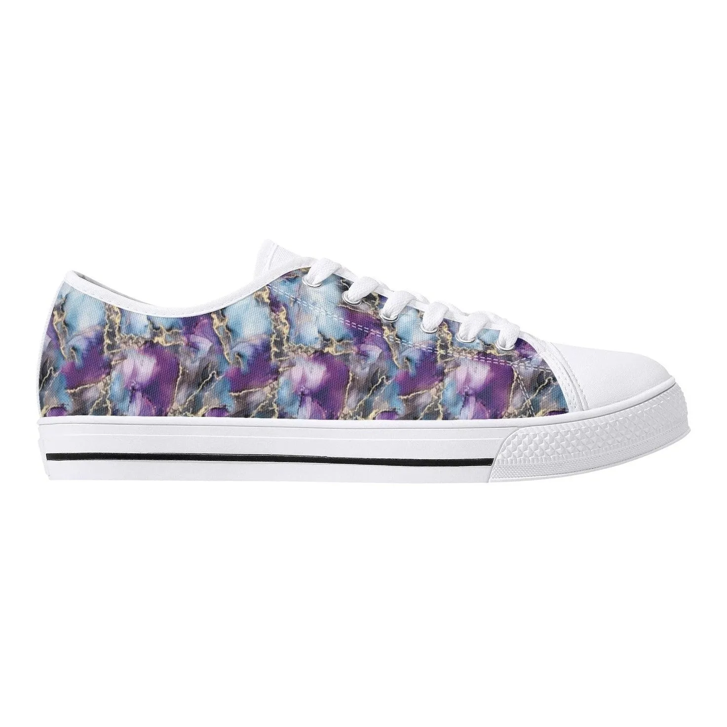 Marbled Womens Low Top Canvas Shoes