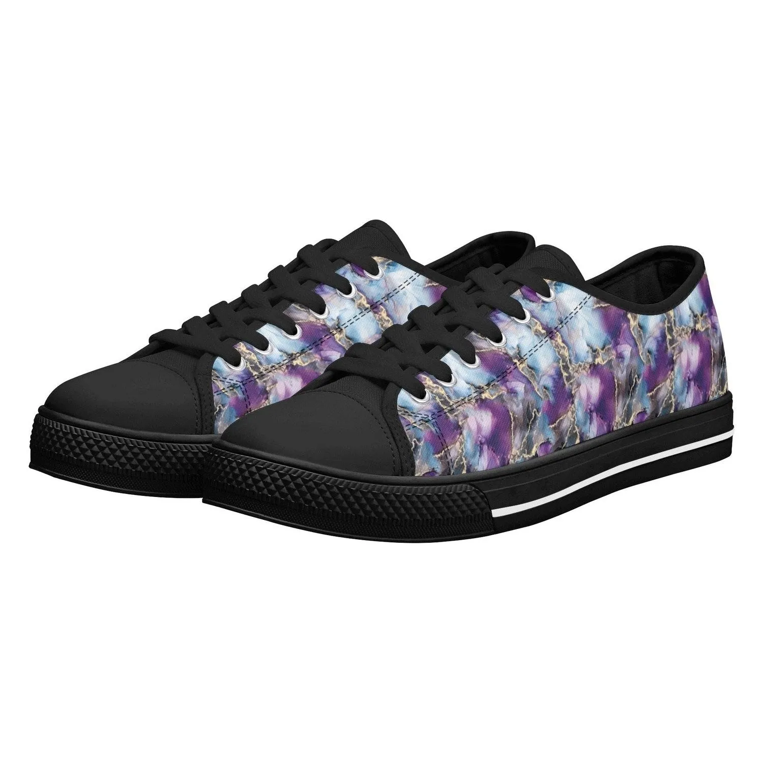 Marbled Womens Low Top Canvas Shoes