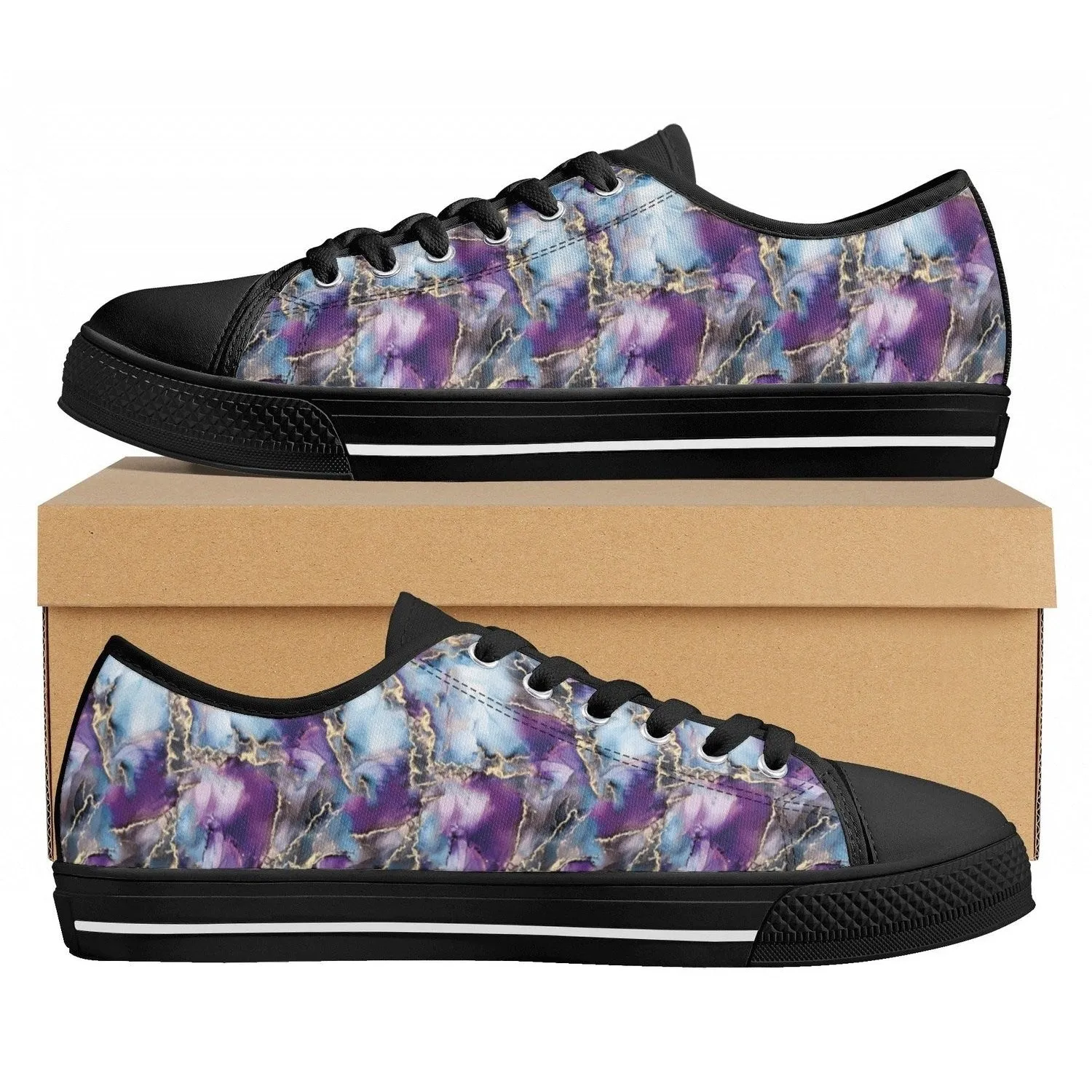 Marbled Womens Low Top Canvas Shoes