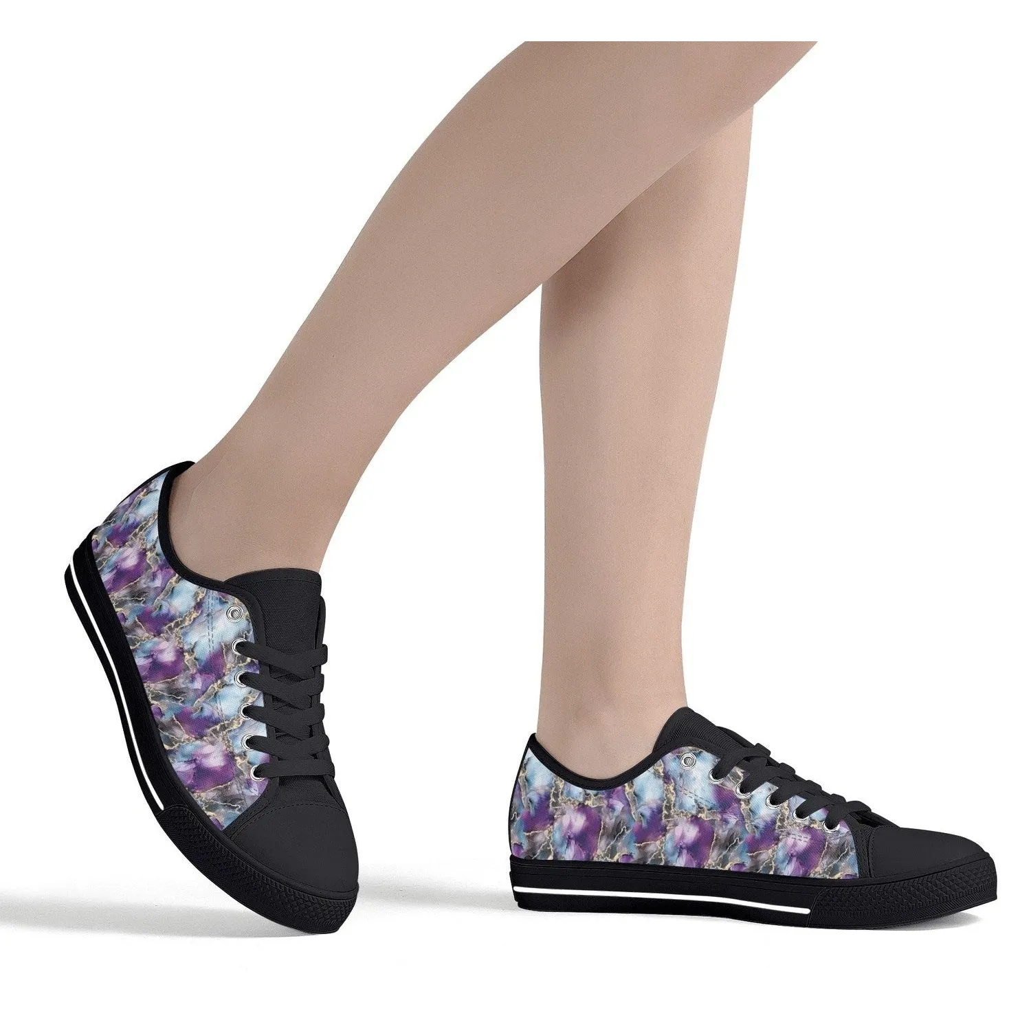 Marbled Womens Low Top Canvas Shoes