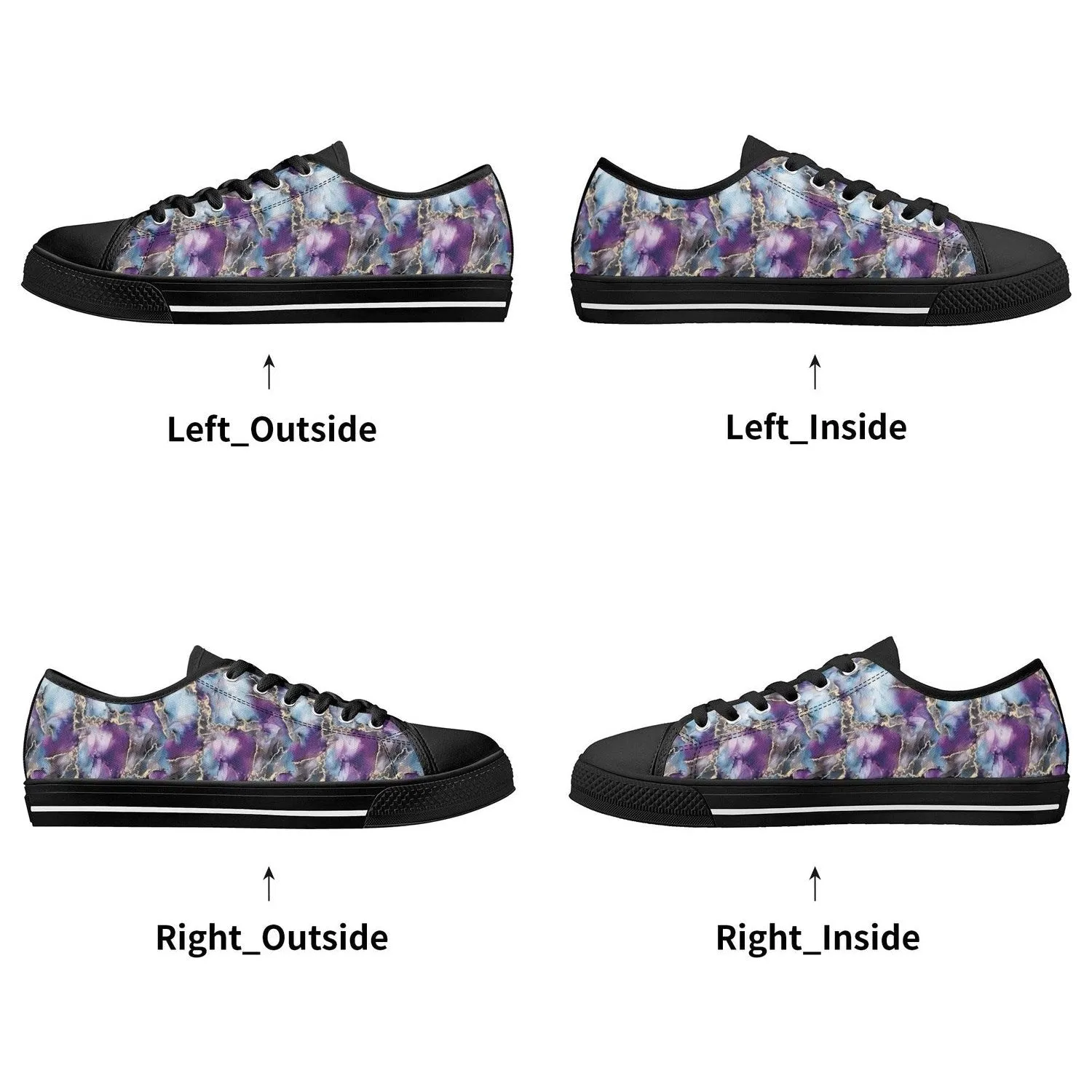 Marbled Womens Low Top Canvas Shoes