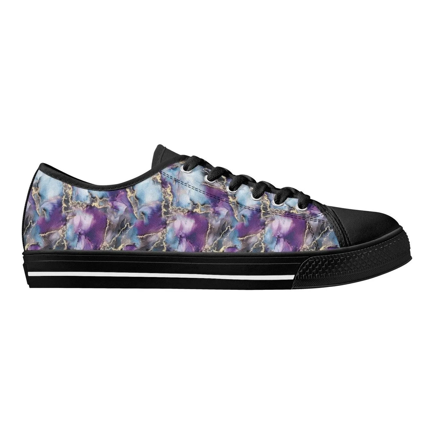 Marbled Womens Low Top Canvas Shoes