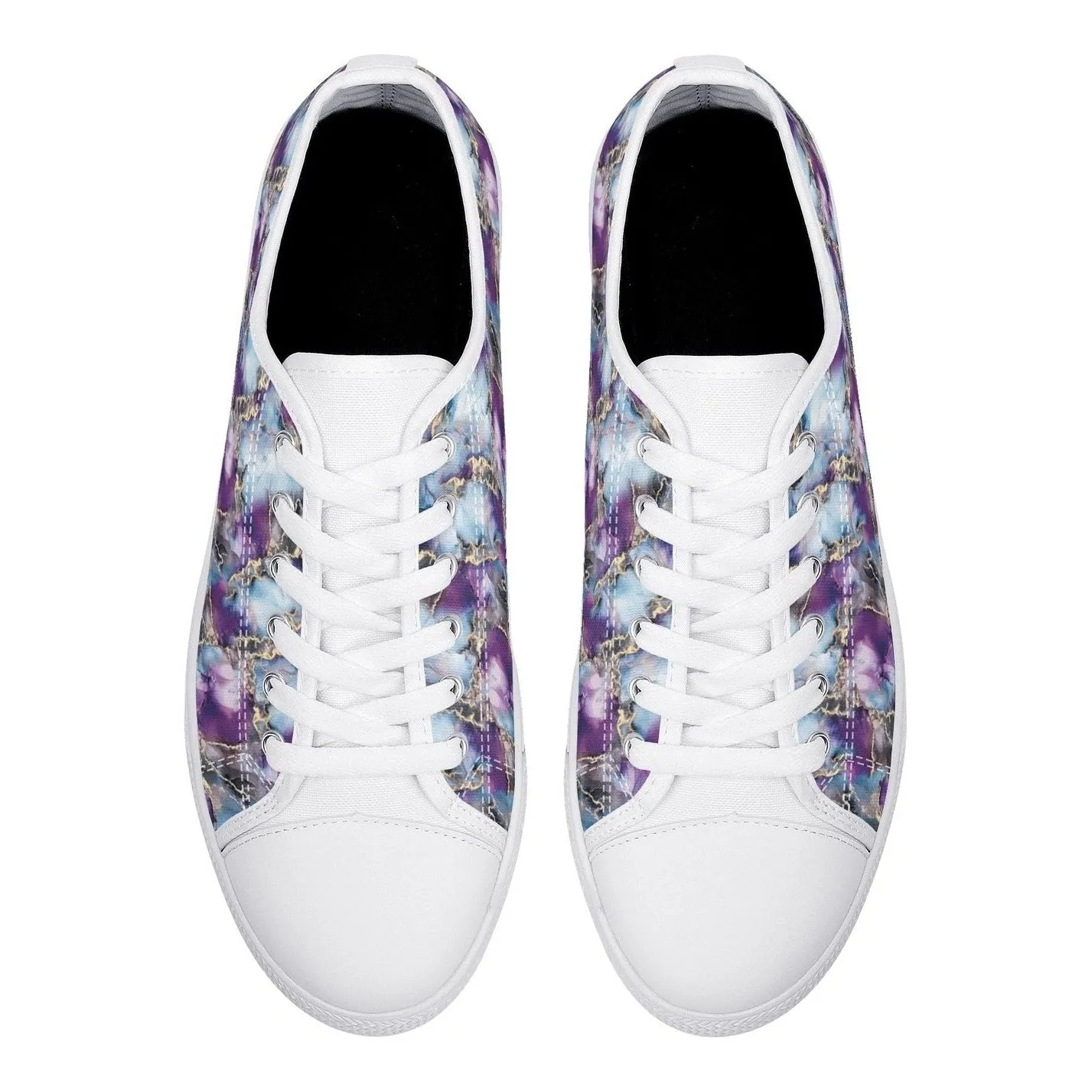 Marbled Womens Low Top Canvas Shoes