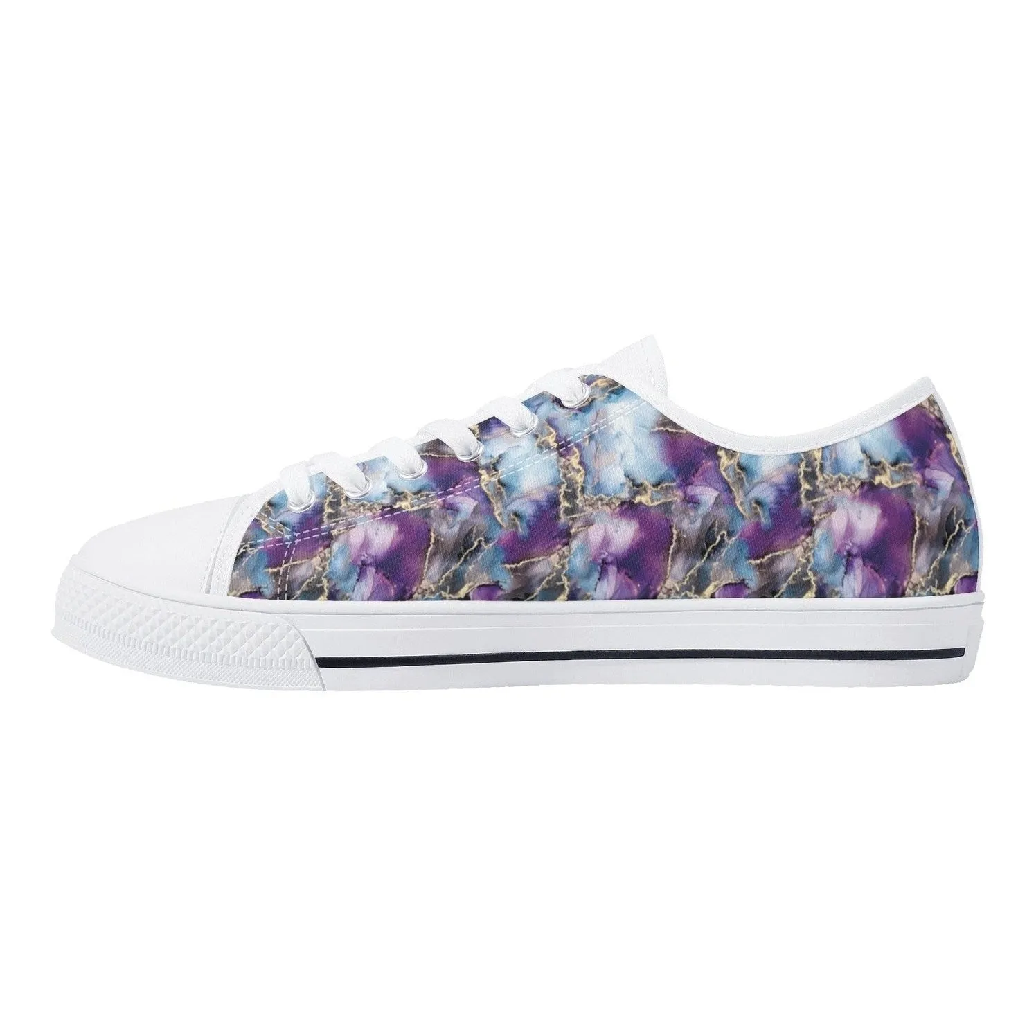 Marbled Womens Low Top Canvas Shoes