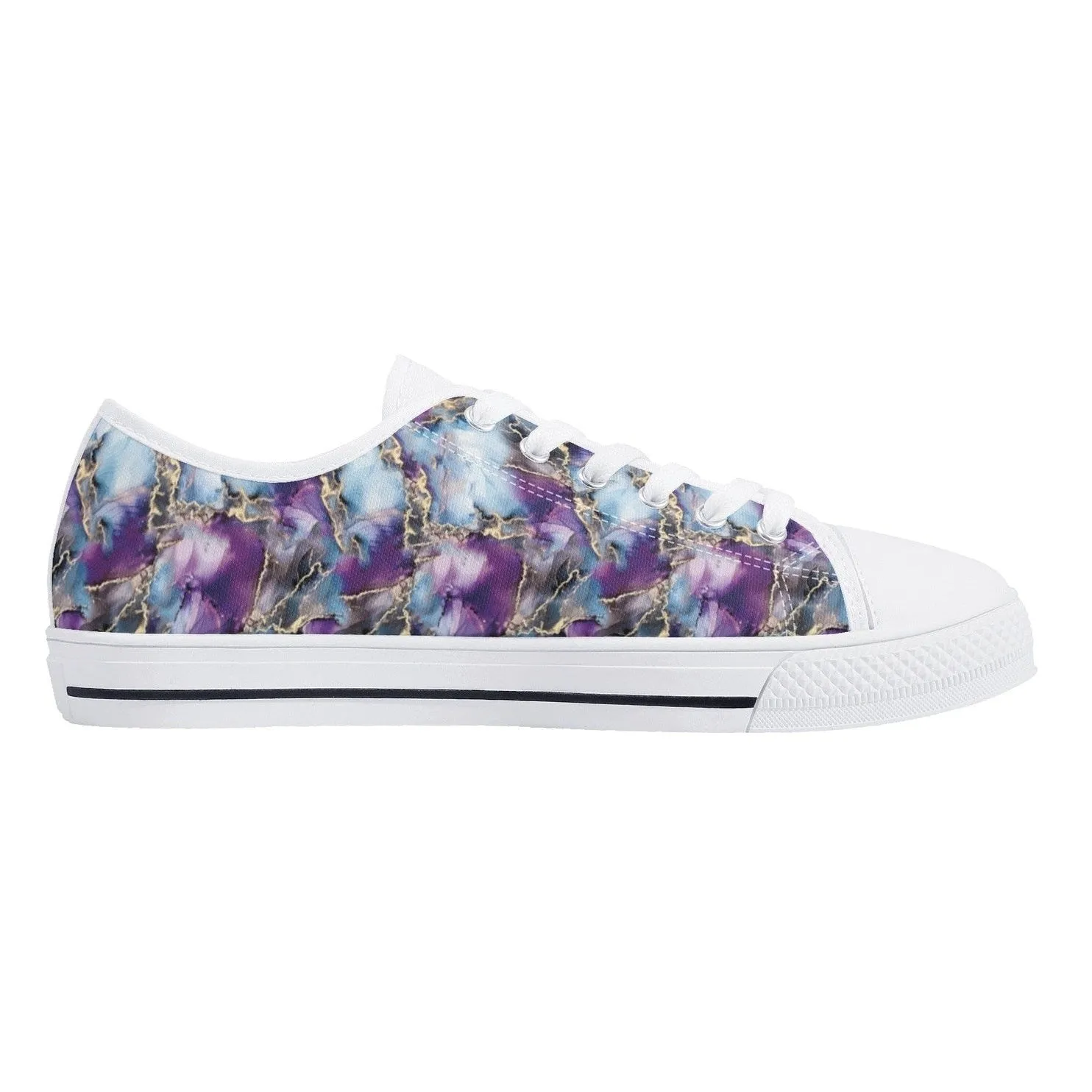 Marbled Womens Low Top Canvas Shoes