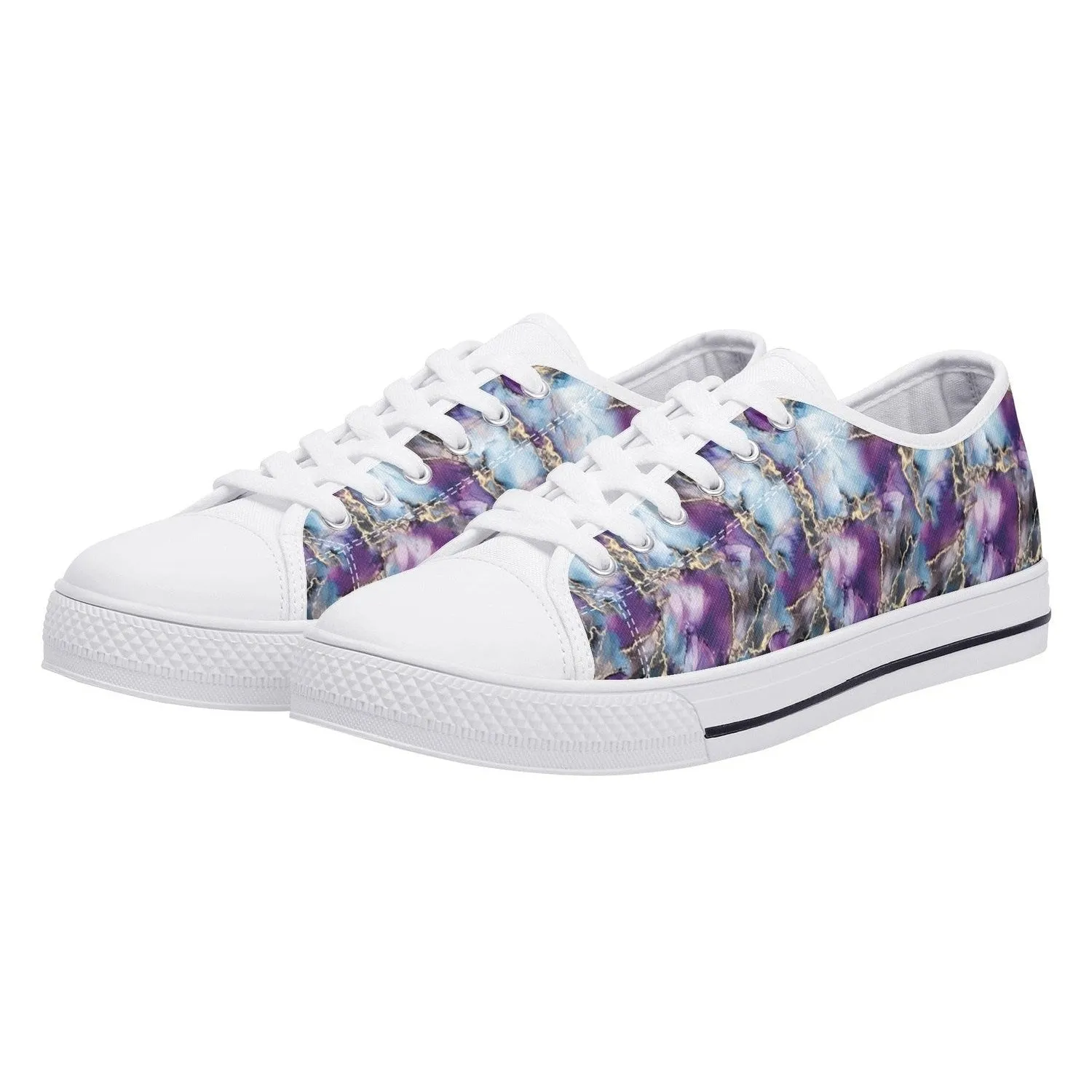 Marbled Womens Low Top Canvas Shoes