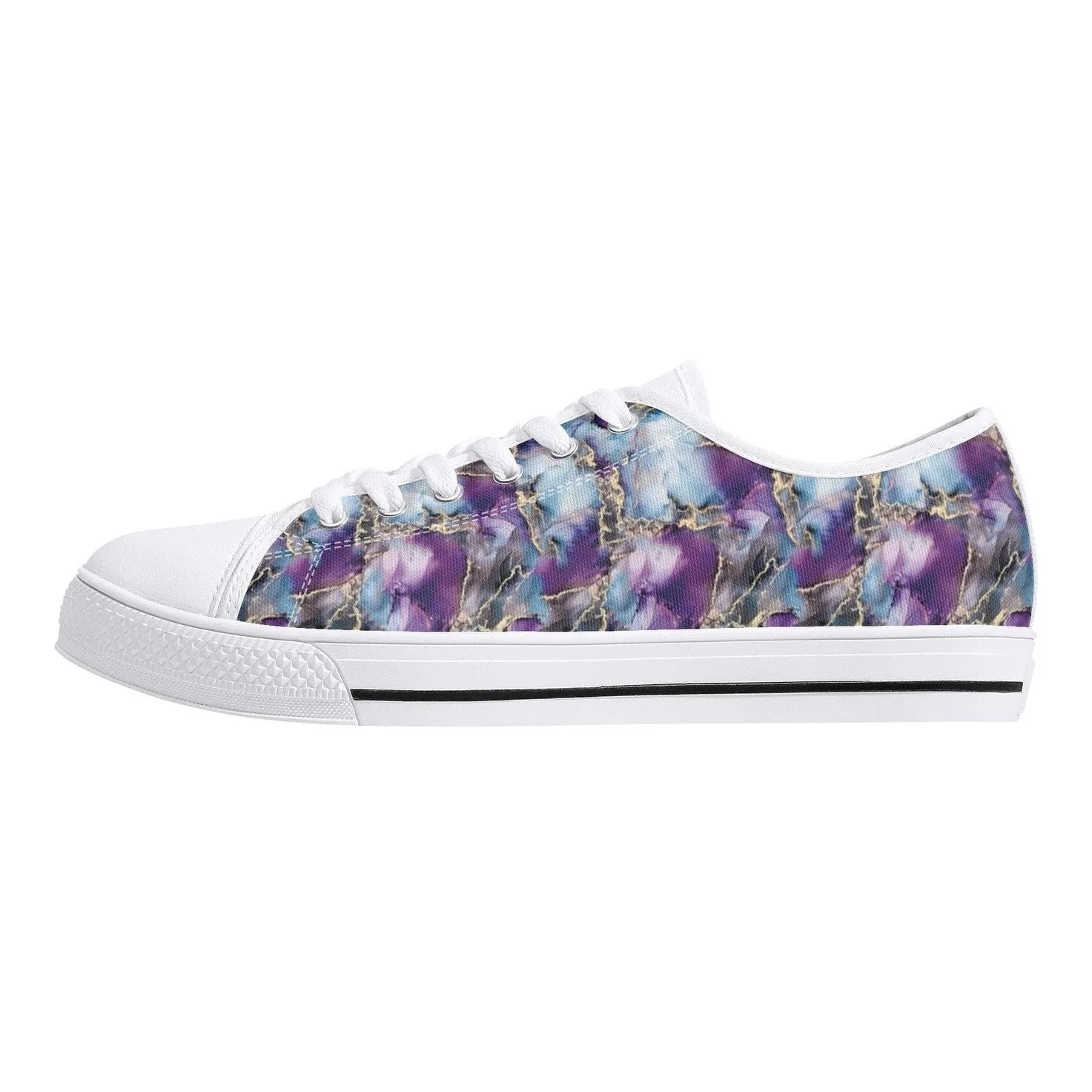 Marbled Womens Low Top Canvas Shoes