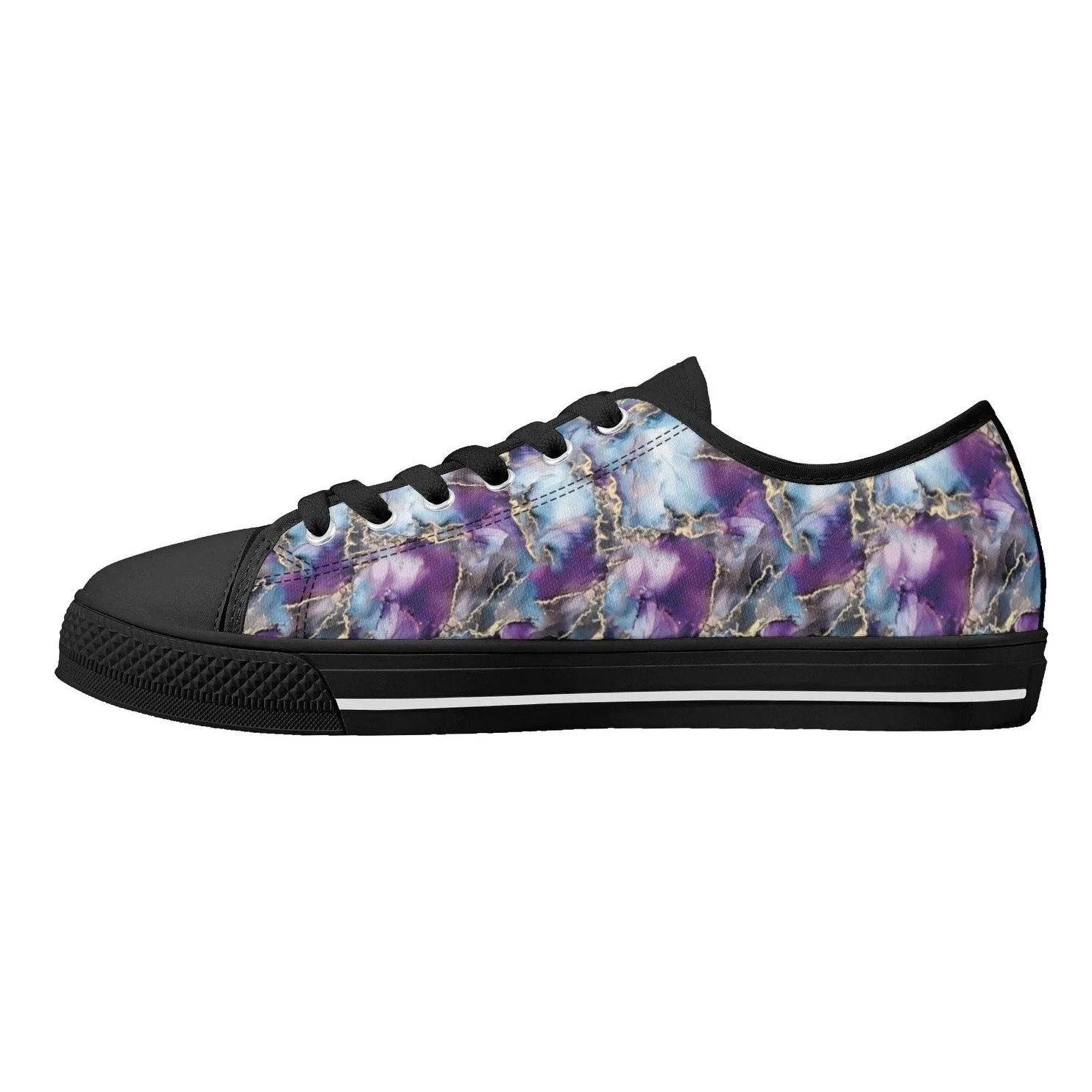 Marbled Womens Low Top Canvas Shoes