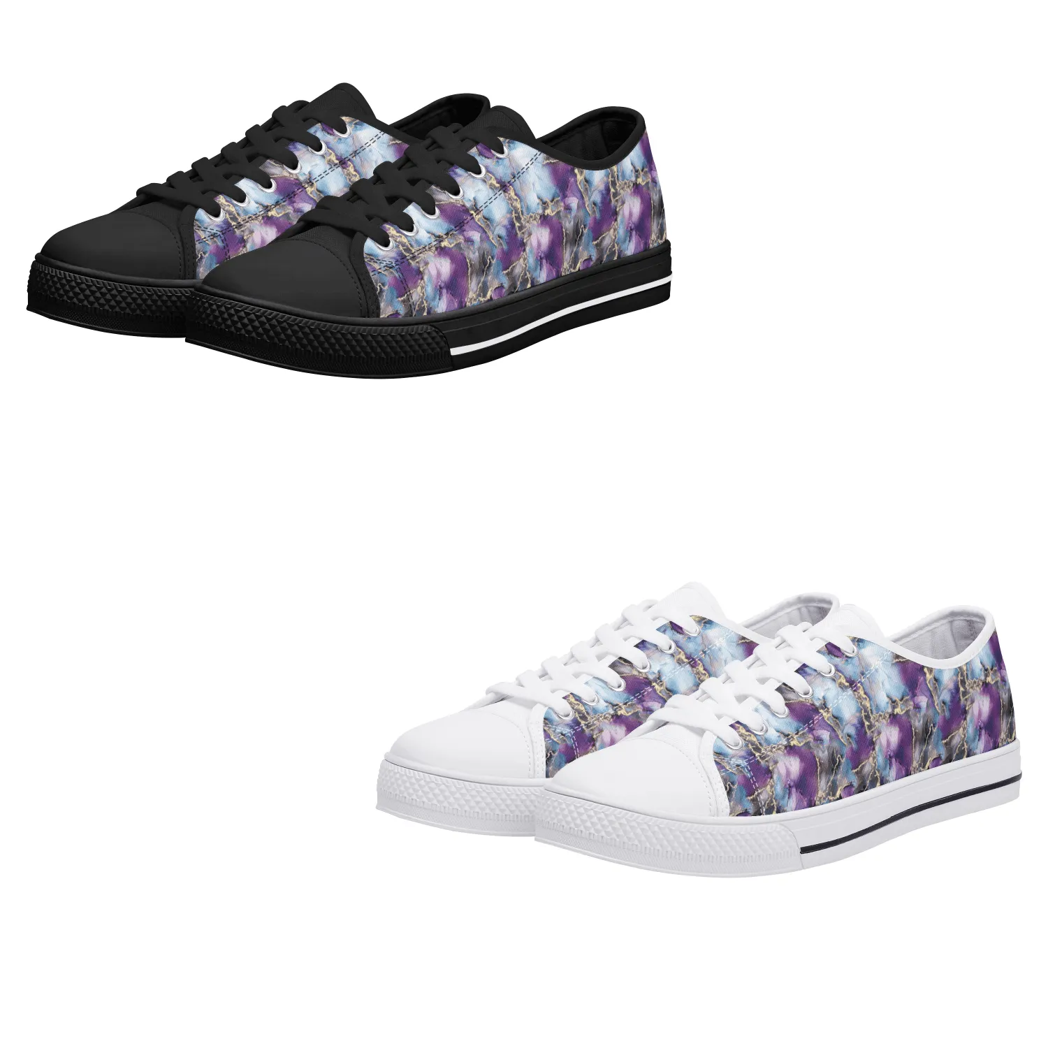 Marbled Womens Low Top Canvas Shoes