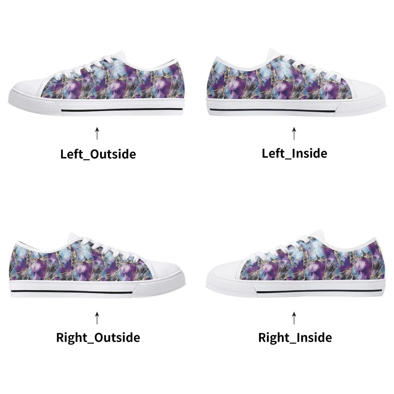 Marbled Womens Low Top Canvas Shoes