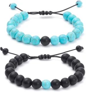 Matching Couples Bracelets, Natural Gemstone Bracelets His and Her Matching Bracelets for Couples, Gifts for Boyfriend and Girlfriend