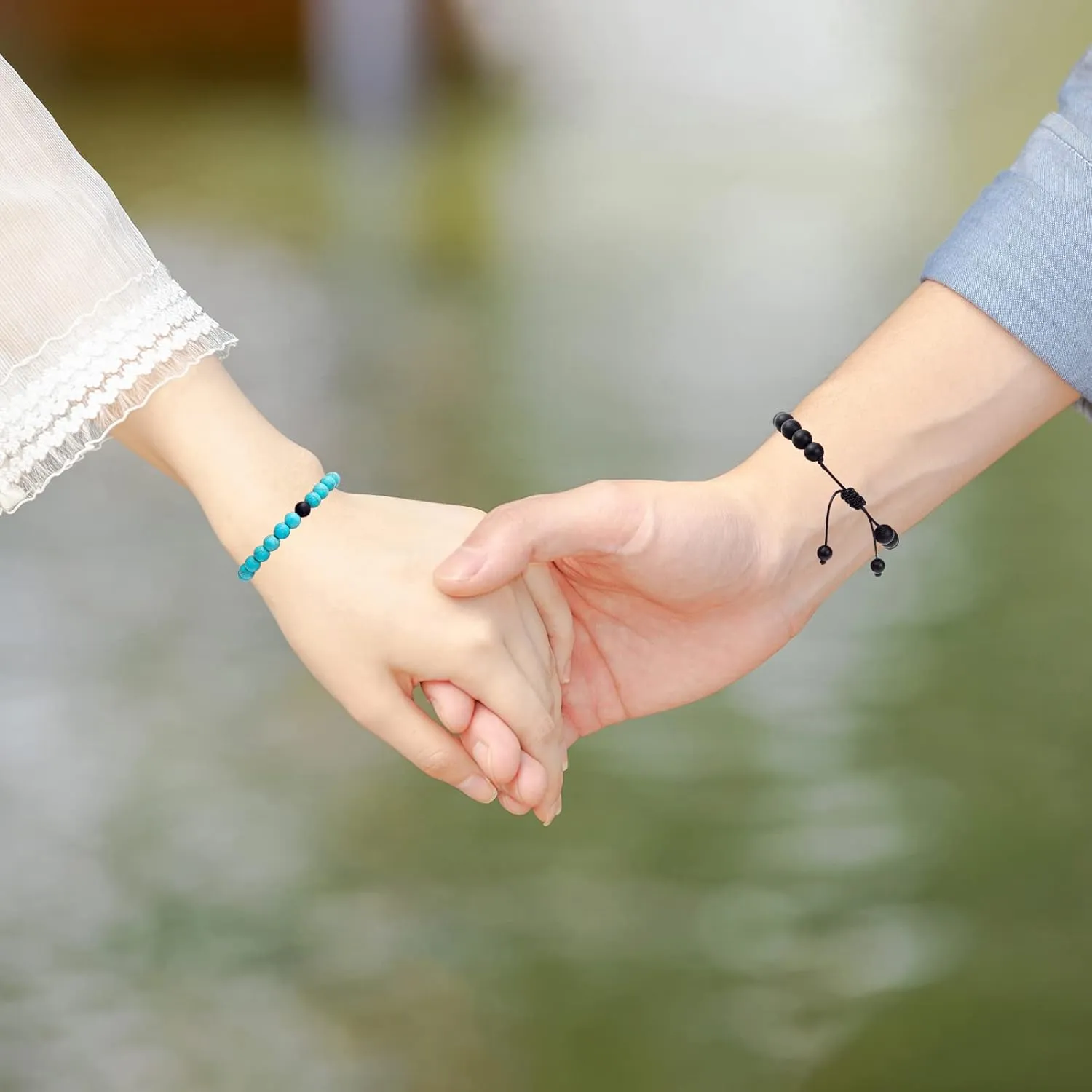Matching Couples Bracelets, Natural Gemstone Bracelets His and Her Matching Bracelets for Couples, Gifts for Boyfriend and Girlfriend