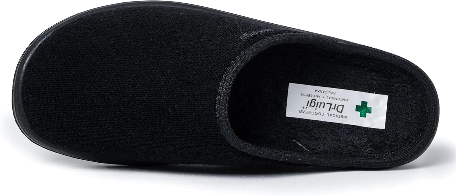 Medical Slippers for Men - Memory Foam Shoes Indoor Outdoor Italian Cotton - Made in EU - Relieves Pressure, Improves Peripheral Blood Circulation