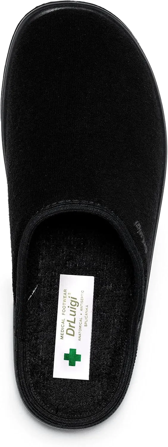 Medical Slippers for Men - Memory Foam Shoes Indoor Outdoor Italian Cotton - Made in EU - Relieves Pressure, Improves Peripheral Blood Circulation