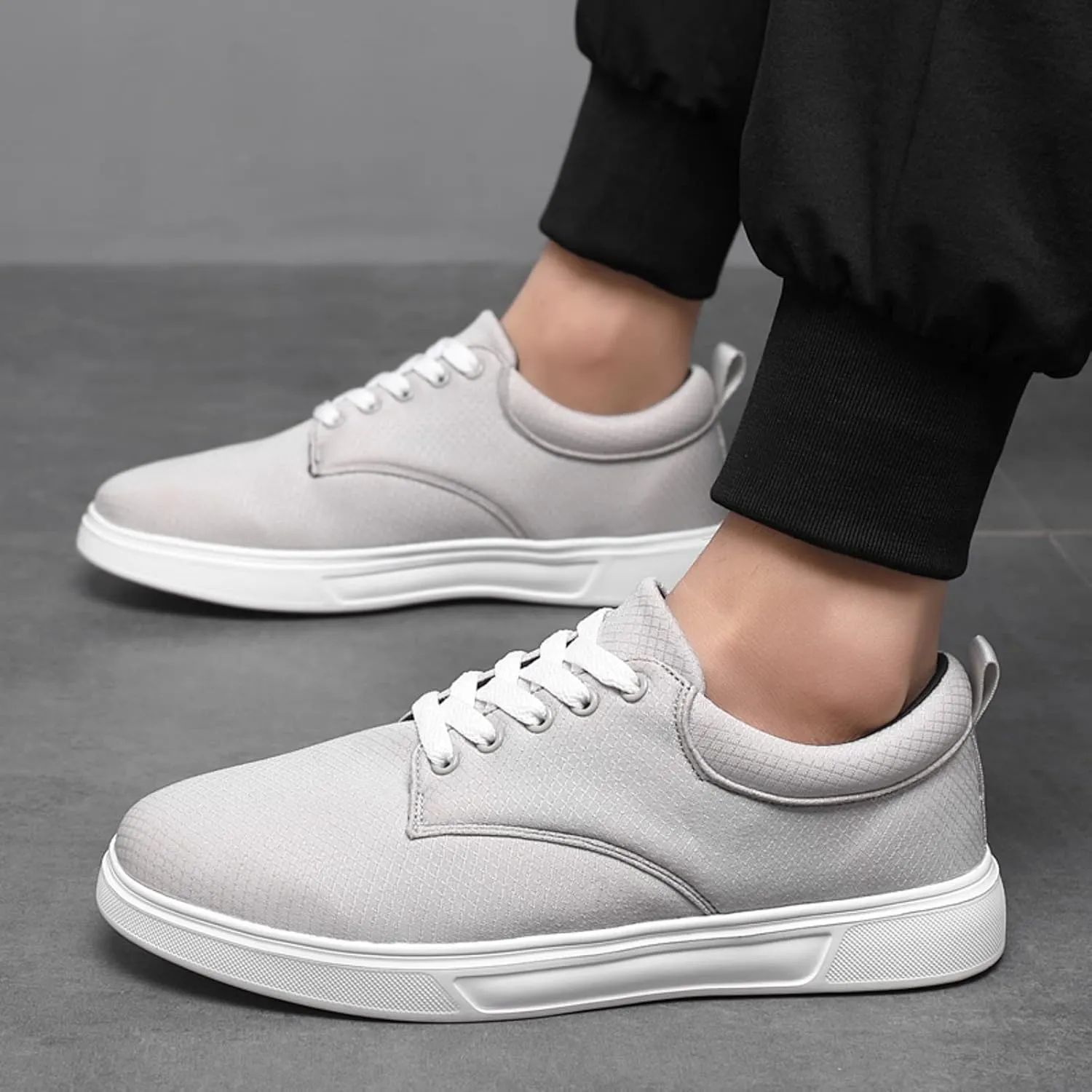 Men Casual Shoes Fashionable and Simple Solid Color Thick Bottomed Flat Bottomed Comfortable Canvas Dress Down Shoes Men