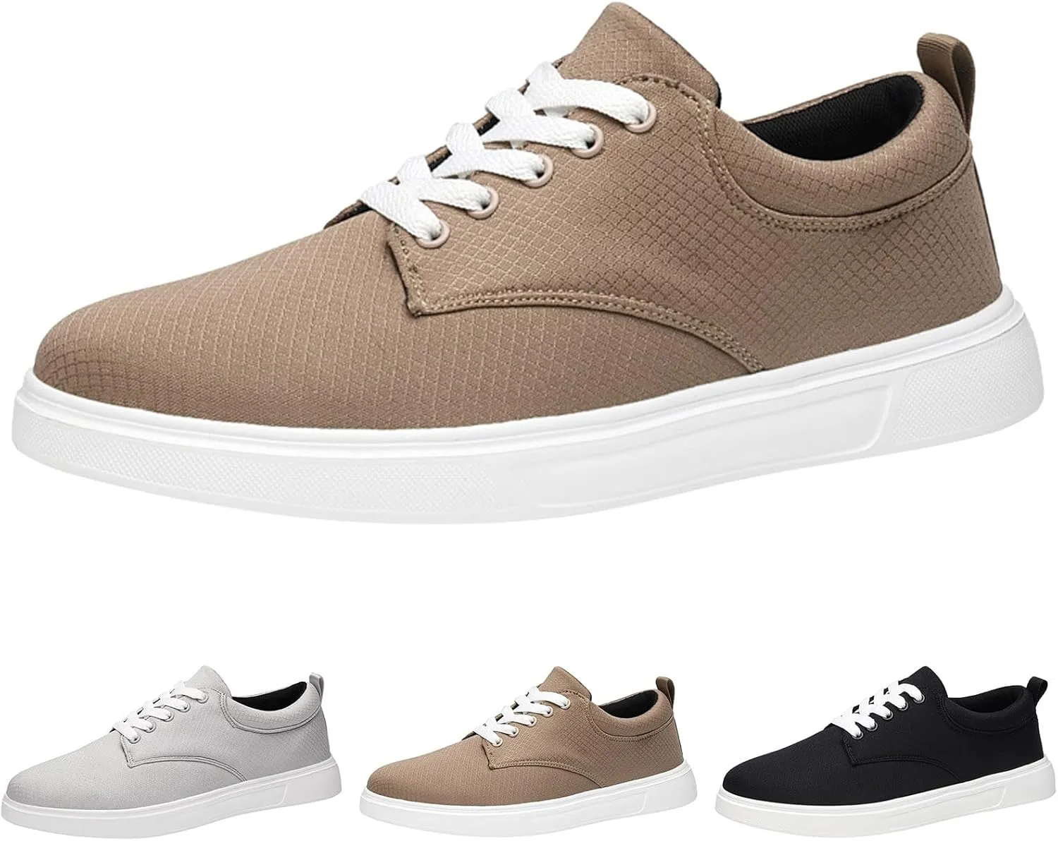 Men Casual Shoes Fashionable and Simple Solid Color Thick Bottomed Flat Bottomed Comfortable Canvas Dress Down Shoes Men
