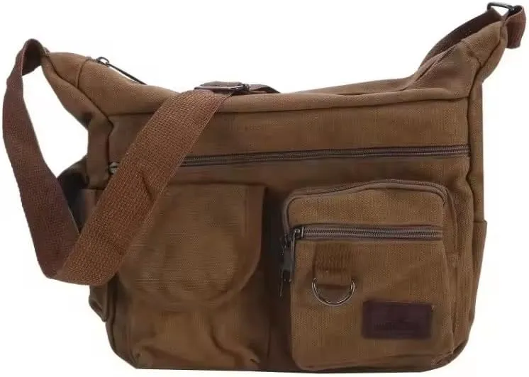 Men Casual Sling Bag Messenger Crossbody Shoulder Unisex Travel Outdoor Vintage Bags