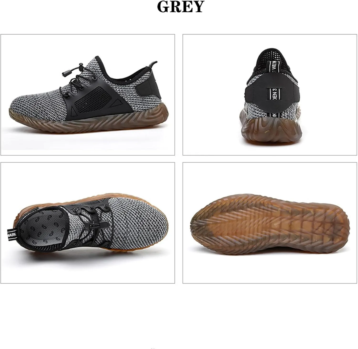 Men's Breathable Mesh Steel Toe Shoes,Lightweight Soft Sole Comfortable Safety Shoes Dock Warehouse Construction Industry Work Shoes,Casual Fashion Non-Slip Sneakers