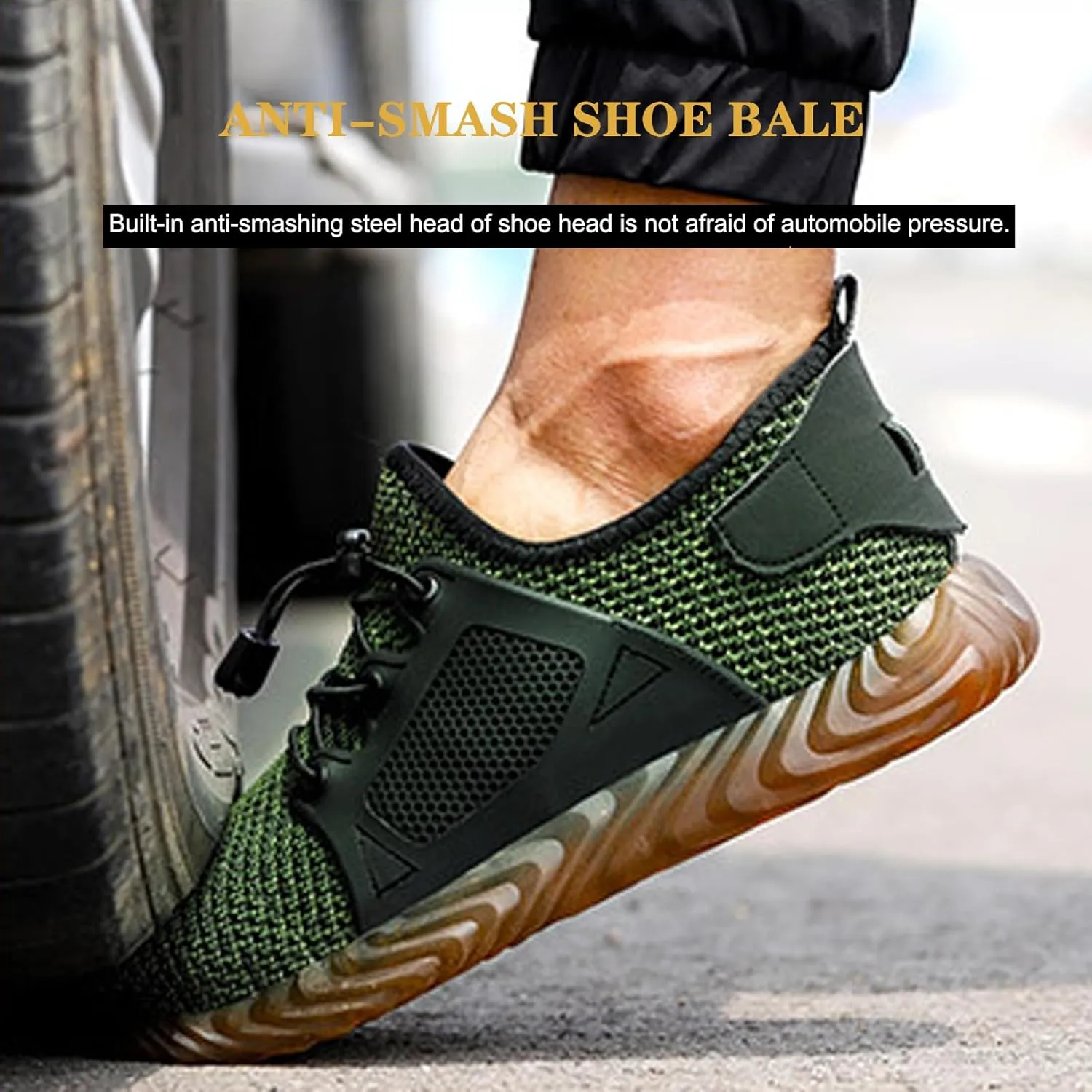 Men's Breathable Mesh Steel Toe Shoes,Lightweight Soft Sole Comfortable Safety Shoes Dock Warehouse Construction Industry Work Shoes,Casual Fashion Non-Slip Sneakers