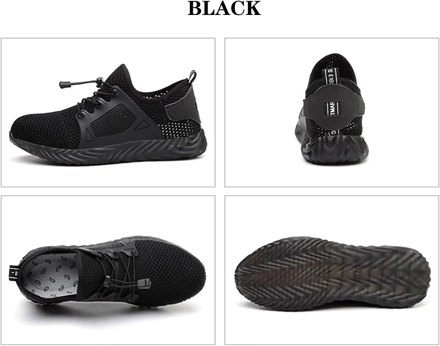 Men's Breathable Mesh Steel Toe Shoes,Lightweight Soft Sole Comfortable Safety Shoes Dock Warehouse Construction Industry Work Shoes,Casual Fashion Non-Slip Sneakers