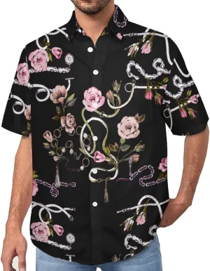 Men's Button Down Shirts Cute and Funny Cucumber Short Sleeve Casual Shirts Summer Beach Shirts with Pocket