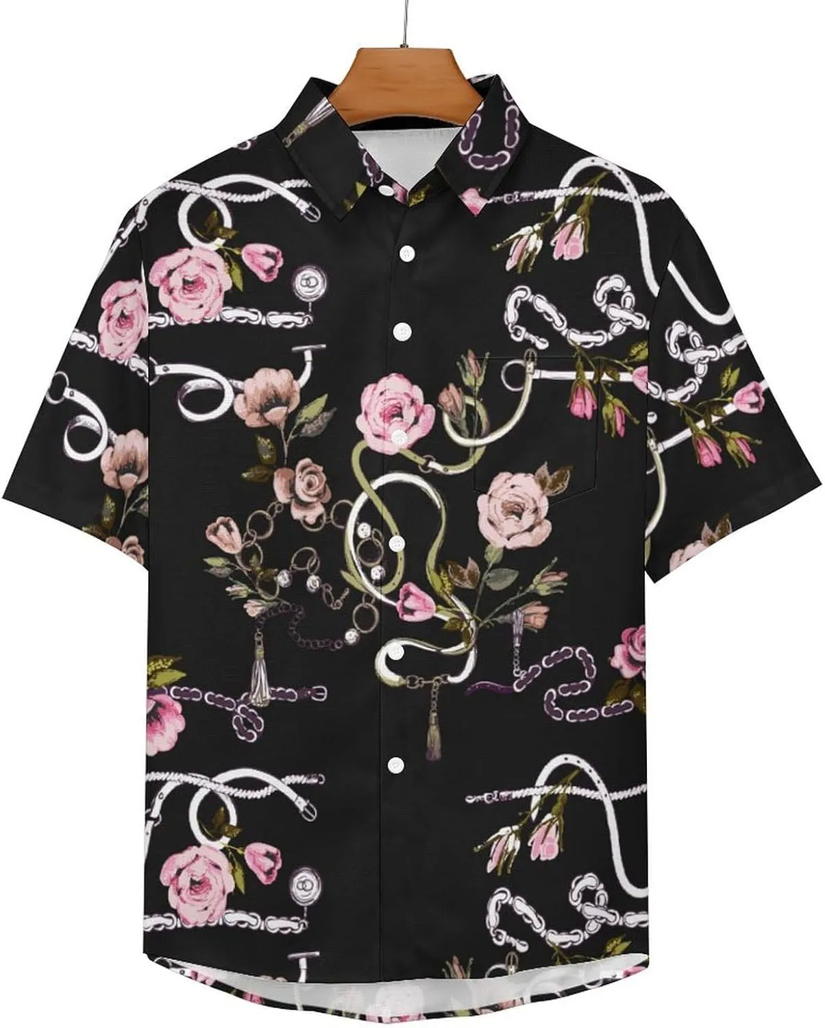 Men's Button Down Shirts Cute and Funny Cucumber Short Sleeve Casual Shirts Summer Beach Shirts with Pocket