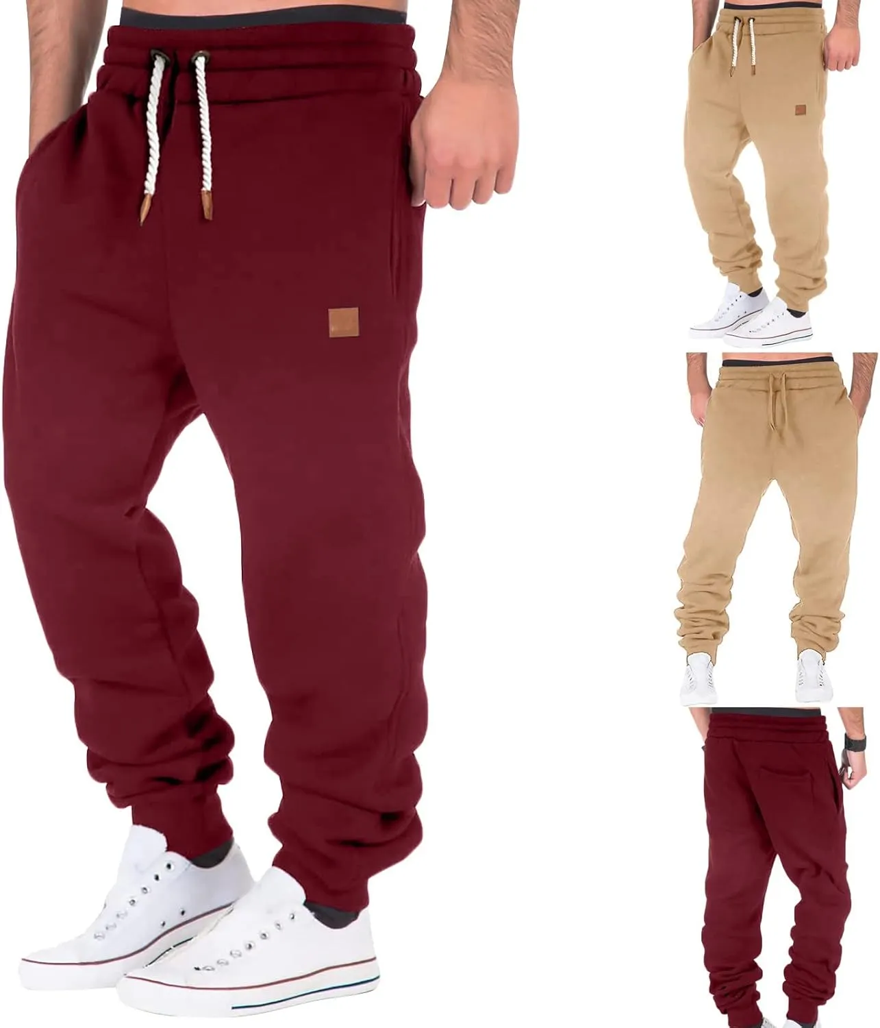 Men's Cargo Sweatpants Pants with Pockets Fleece Cargo Sweatpants Streetwear Hip Hop Pants Cargo Pants Joggers Casual