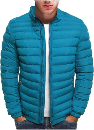Men's Down Winter Coat Jacket Casual Windproof Zip Up Windbreaker Jackets Warm Padded Coats Big and Jackets, M-2XL