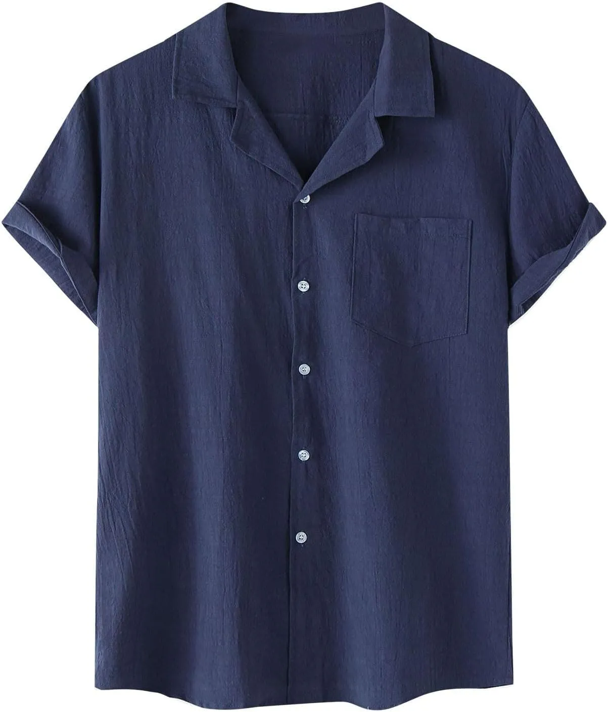 Mens Dress Shirts Men's Linen Shirts Short Sleeve Summer Casual Button Down Shirt for Men Beach Wedding T-Shirts
