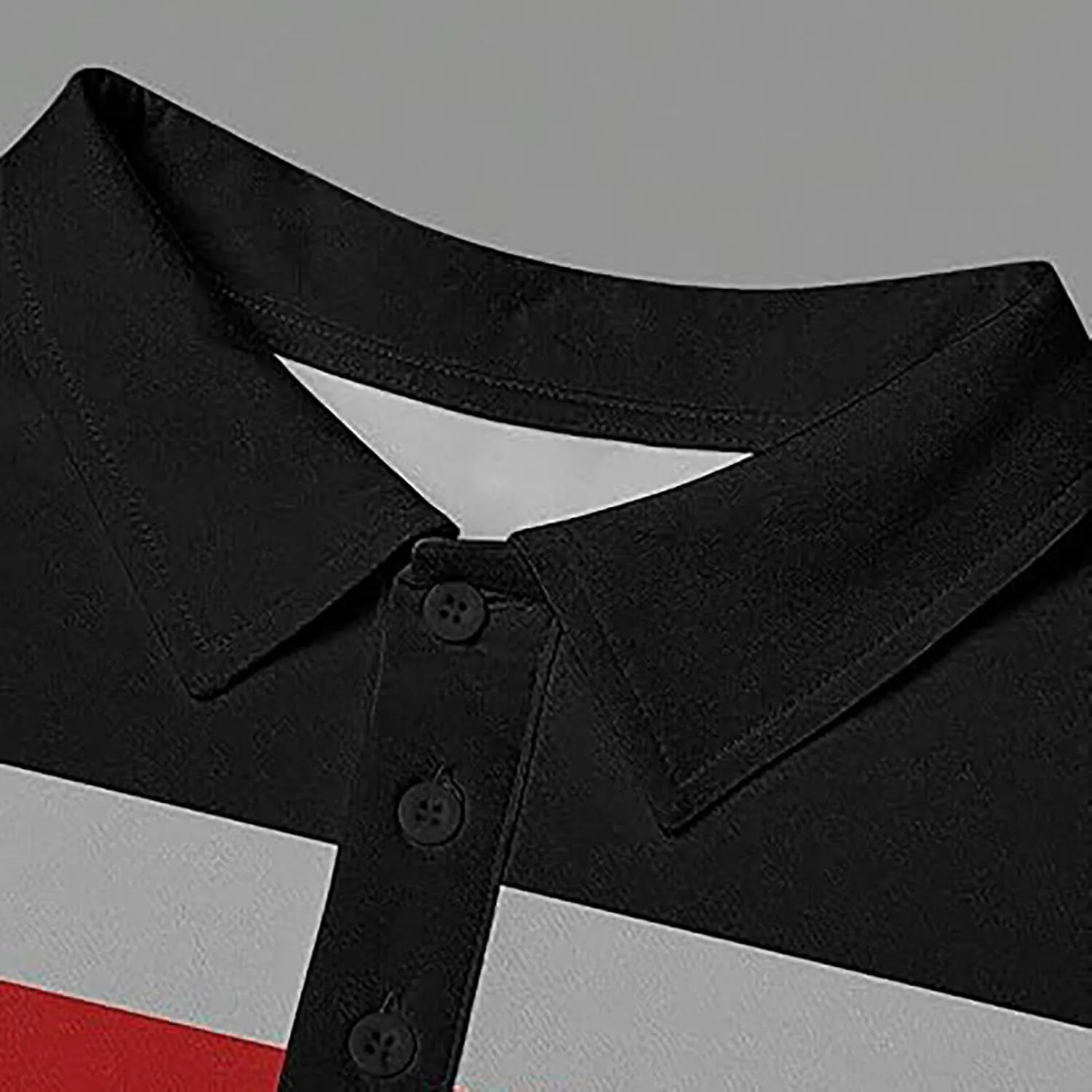 Mens Fashion Long Sleeve Polo Shirts Casual Golf Shirts Color Striped Cotton Tops Lapel Slim Fit Golf Polo Shirts