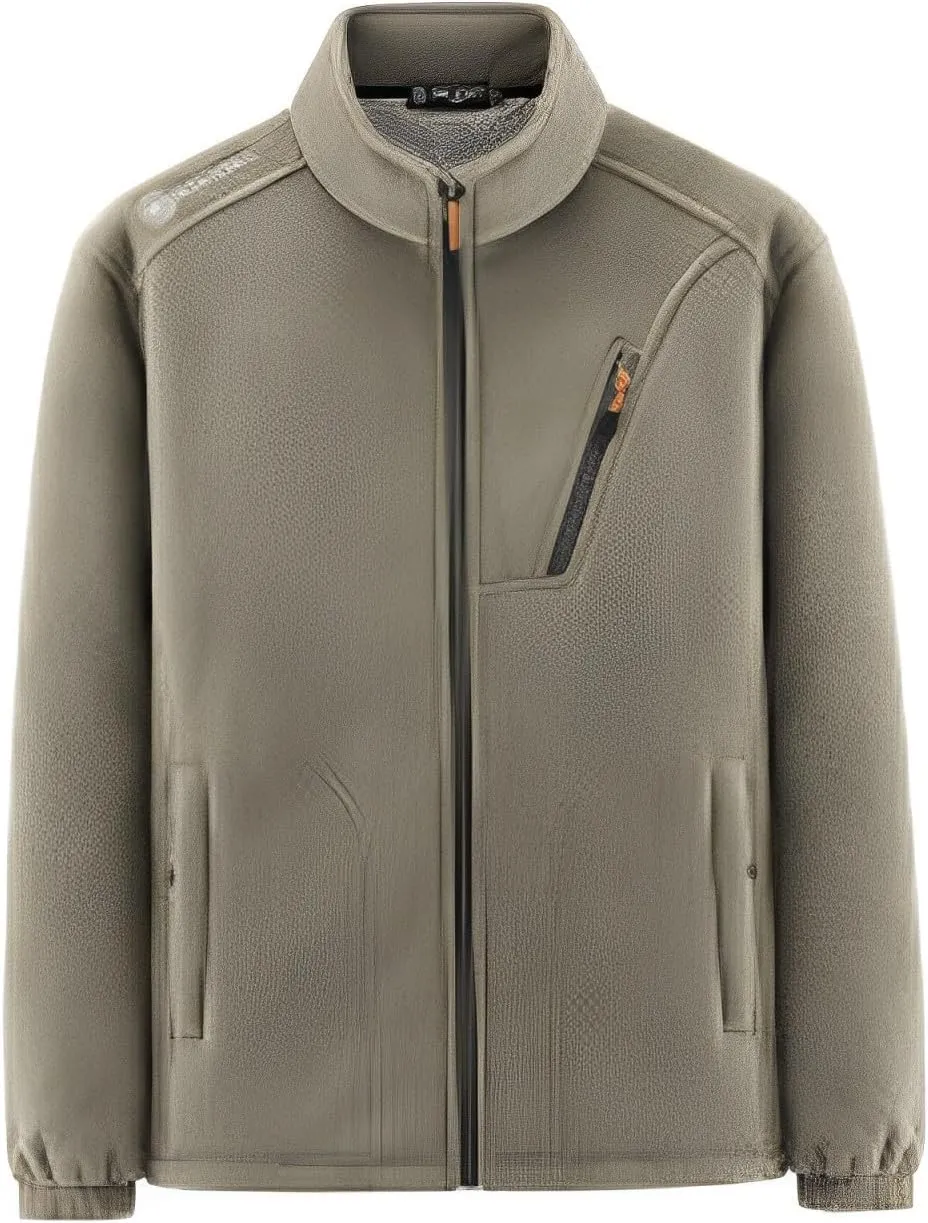 Men's Full-Zip Fleece Tactical Jackets Mock Neck Sweatshirt Softshell Windbreaker Outdoor Coats with Zip Pockets