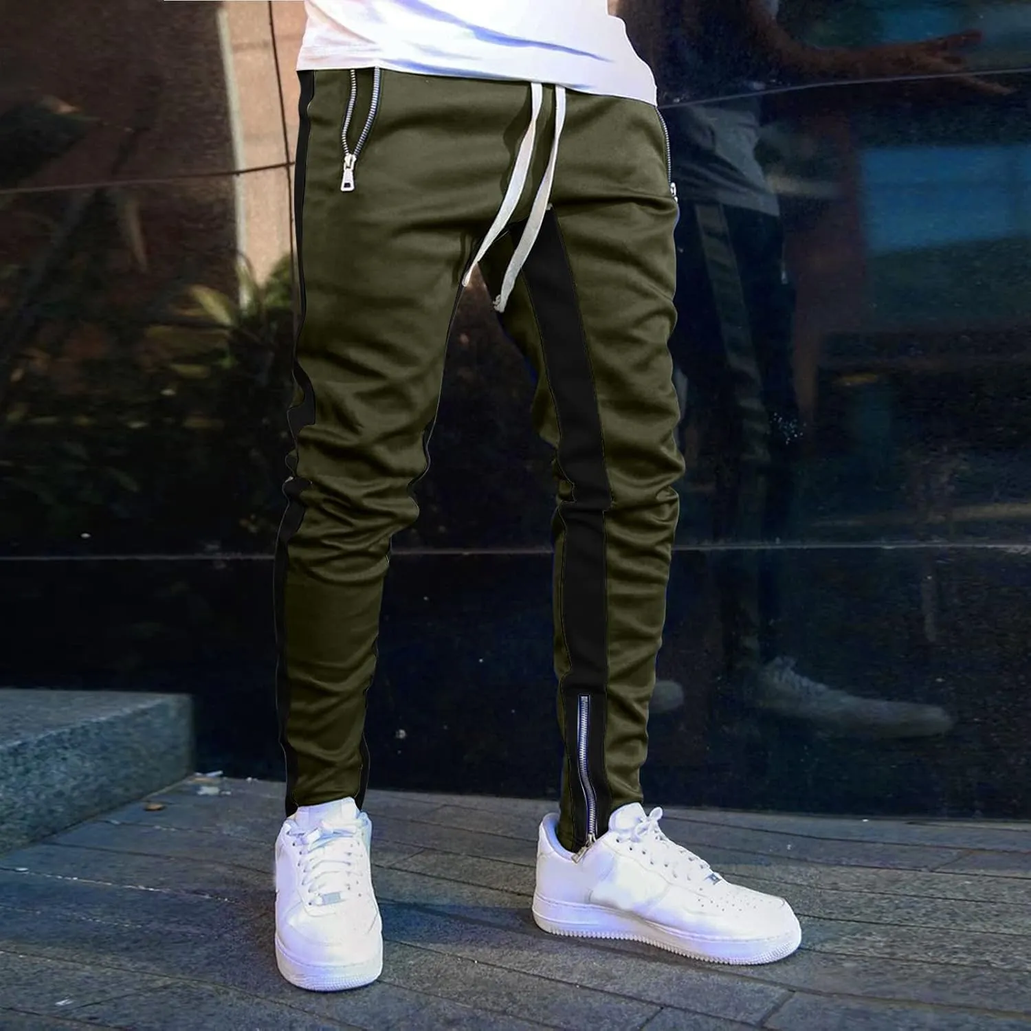 Men's Joggers Mens Sweatpants Athletic Cargo Pants for Men Casual Work Trousers Tactical Pants Rip-Stop Hiking Pants