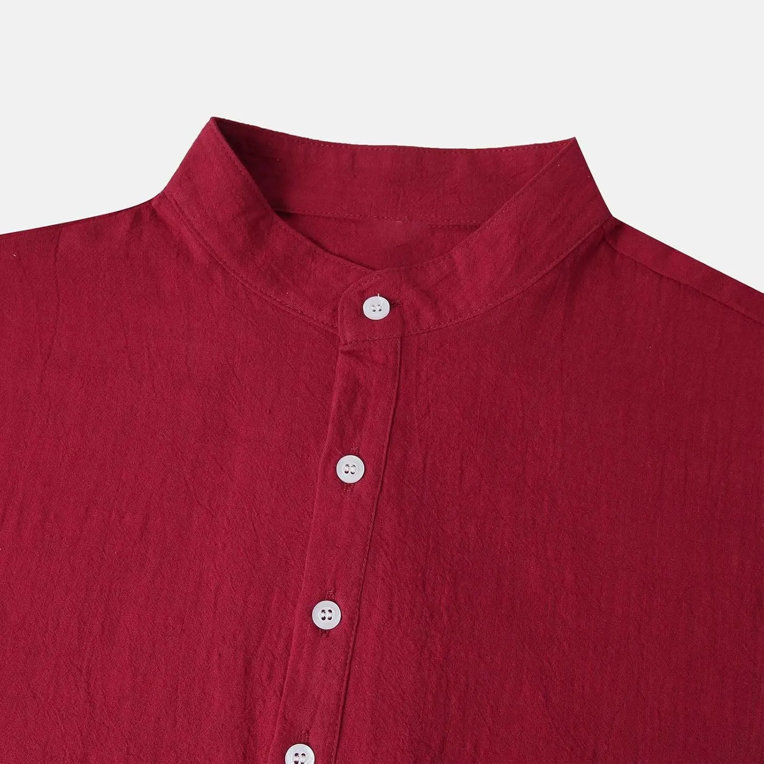 Mens Linen Shirt Slim Fit Cap Sleeve Button Henley Casual Shirts Top Solid Color Fashion Summer Vacation Tees 2025