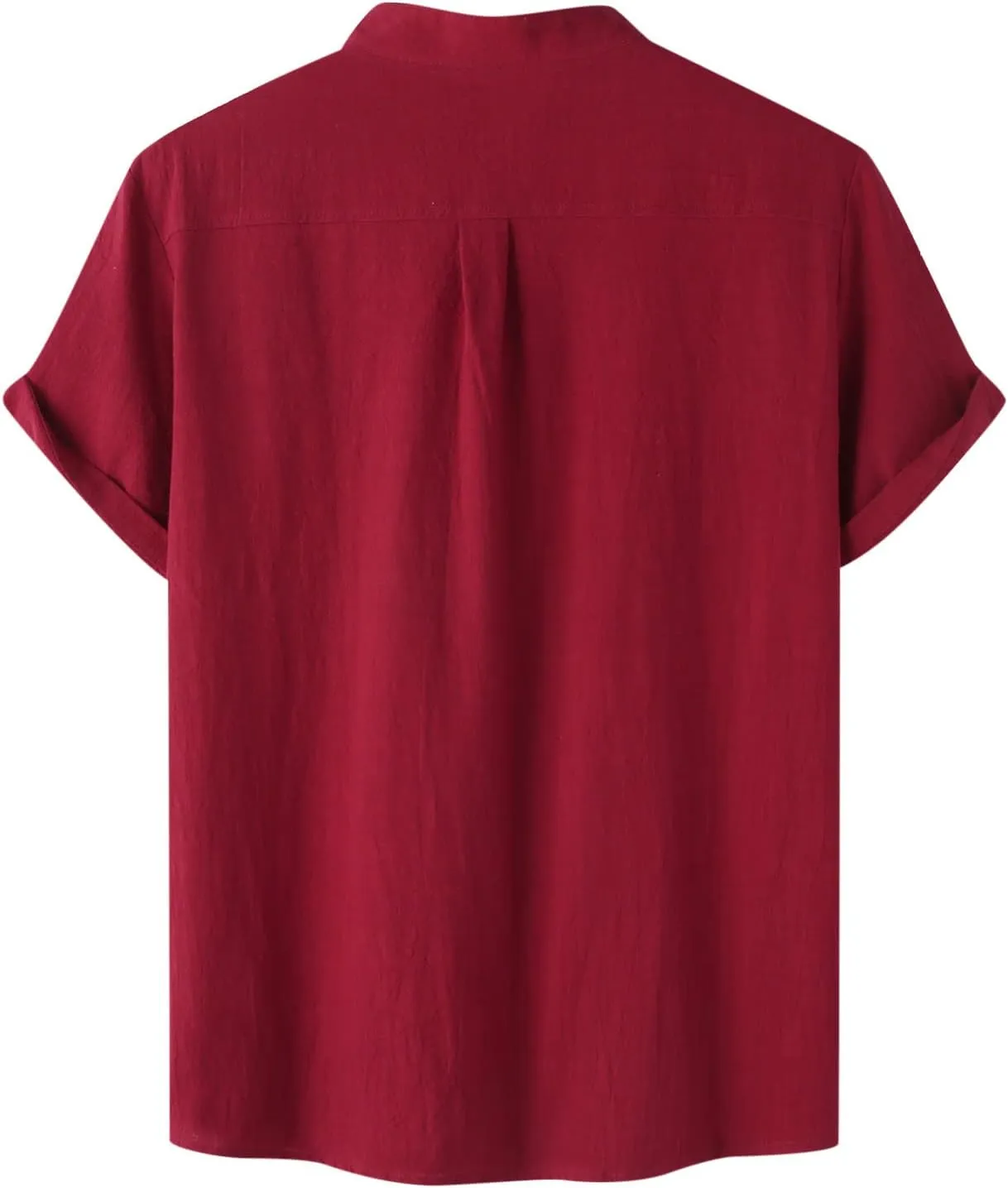 Mens Linen Shirt Slim Fit Cap Sleeve Button Henley Casual Shirts Top Solid Color Fashion Summer Vacation Tees 2025