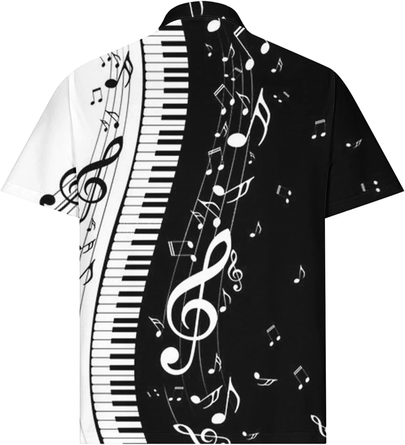 Men's Musical Notes 3D Print T Shirts Casual Slim Fit Short Sleeve Golf Polo Shirts Music Gifts for Adult, Large