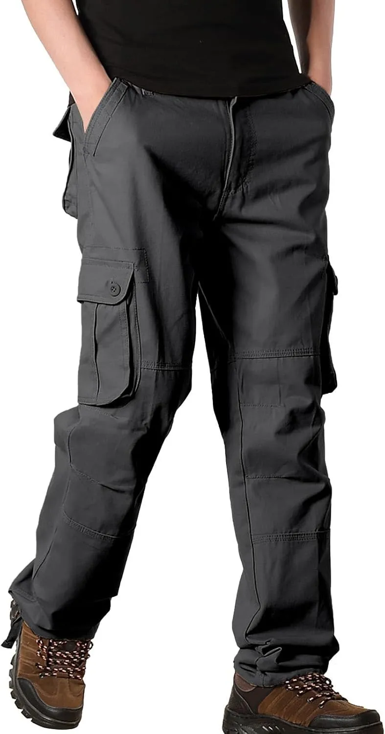 Mens Pants Cargo Drawstring Chino Cargo Pants Lightweight Hiking Pants Outdoor Twill Track Jogging Sweatpants Pants