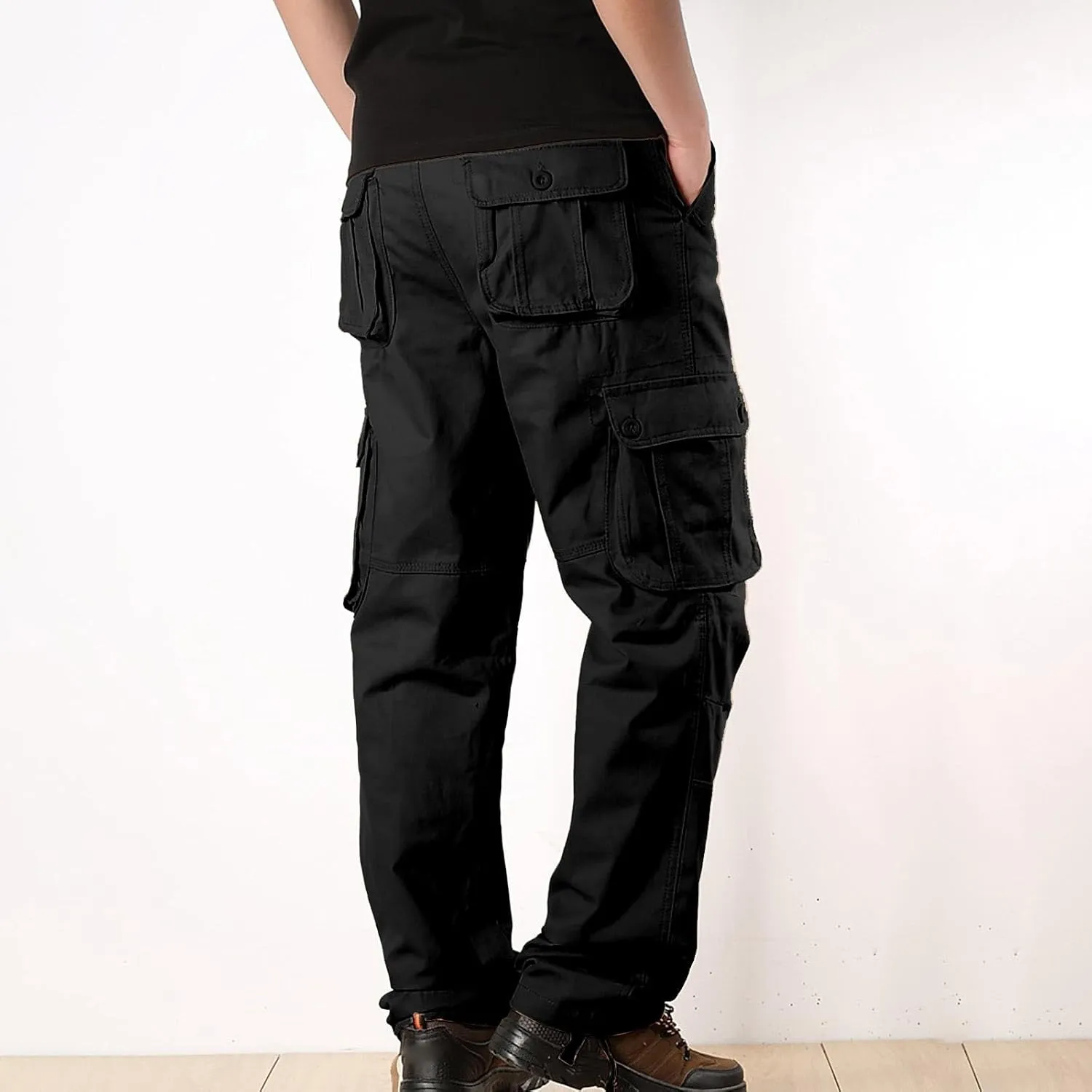 Mens Pants Cargo Drawstring Chino Cargo Pants Lightweight Hiking Pants Outdoor Twill Track Jogging Sweatpants Pants