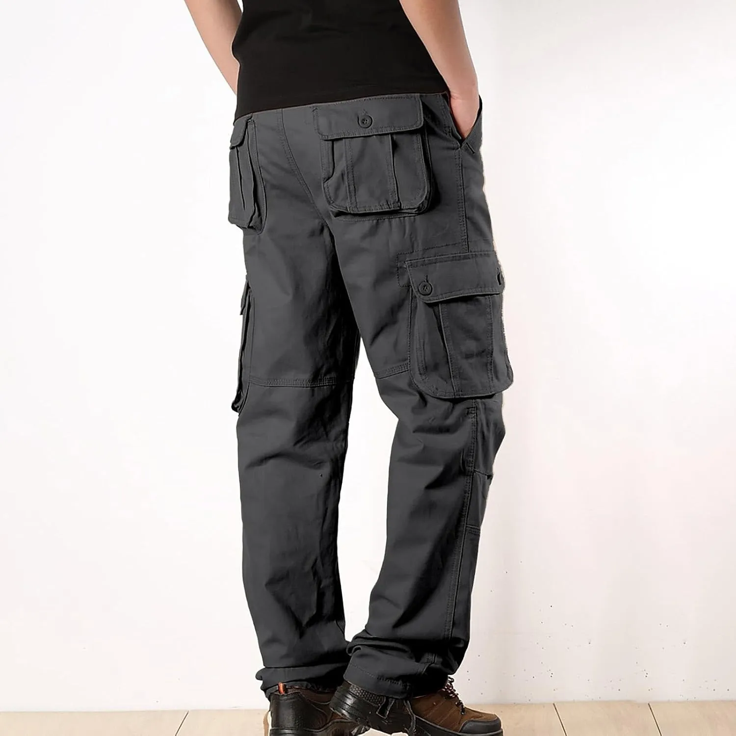 Mens Pants Cargo Drawstring Chino Cargo Pants Lightweight Hiking Pants Outdoor Twill Track Jogging Sweatpants Pants